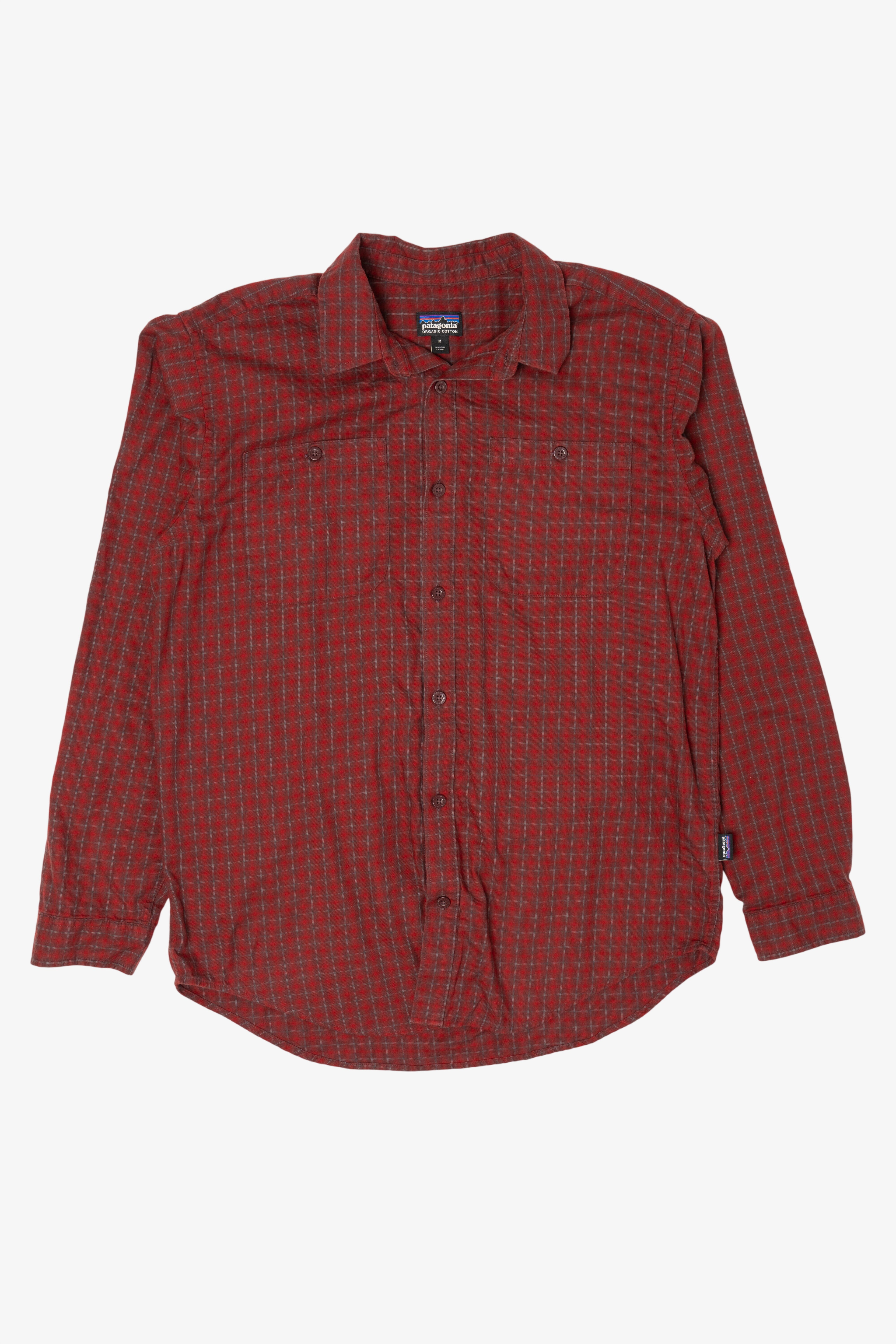 Burgundy Patagonia Plaid Button Up Shirt (2010s)