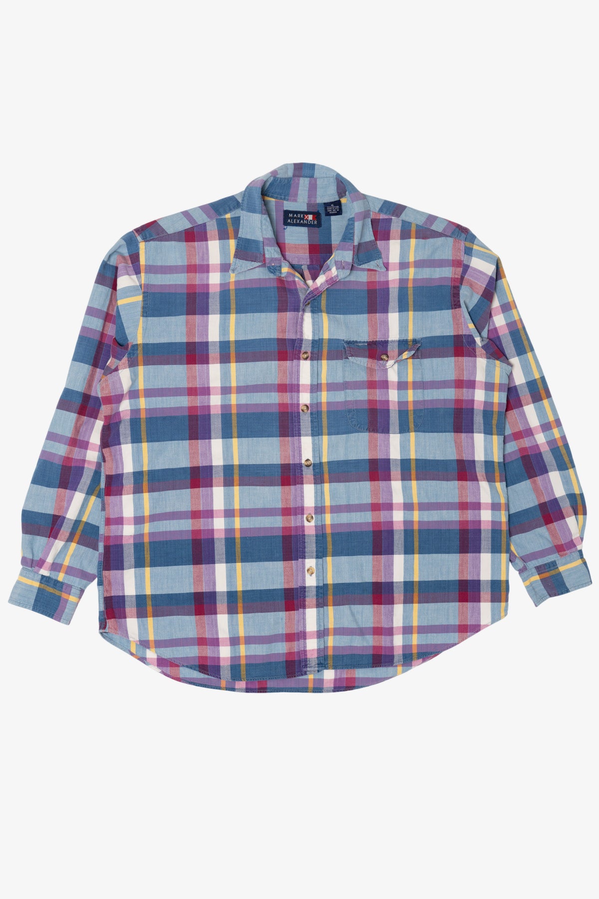 Mark Alexander Blue And Red Plaid Button Up Shirt