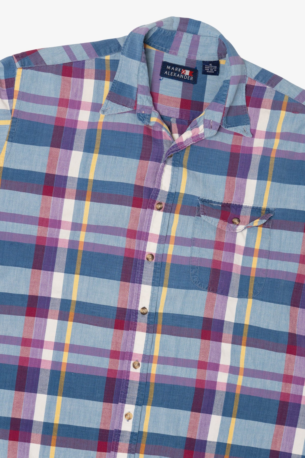 Mark Alexander Blue And Red Plaid Button Up Shirt