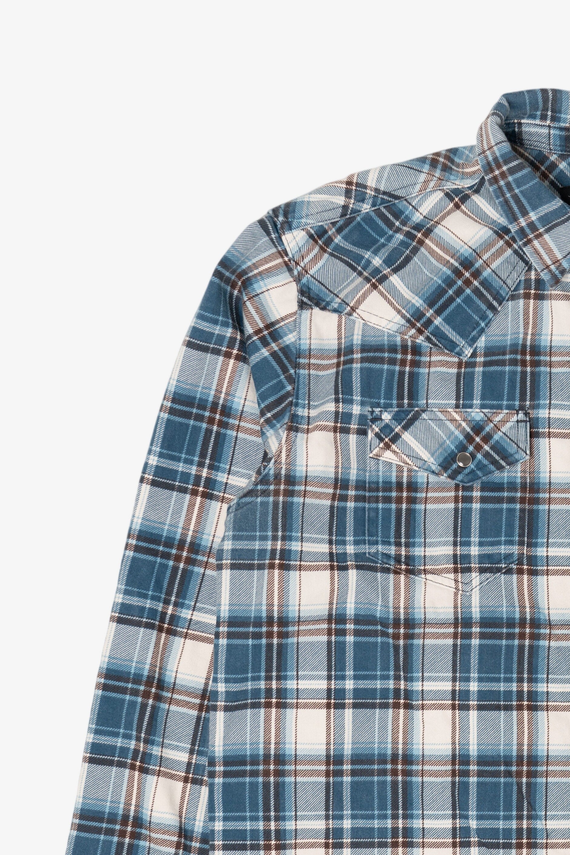 Blue Plaid Cody James Flame Resistant Button Up Shirt (2010s)
