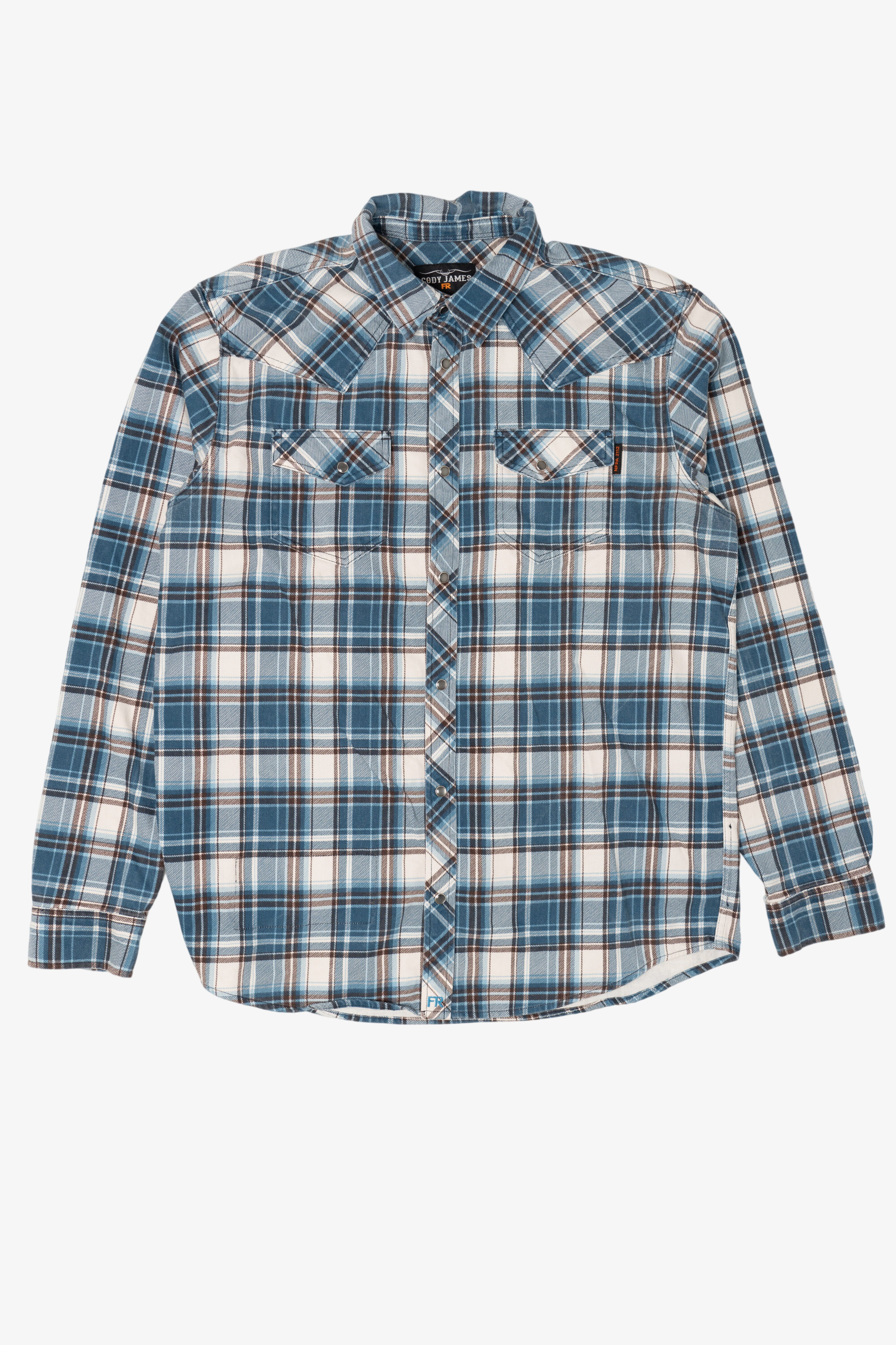 Blue Plaid Cody James Flame Resistant Button Up Shirt (2010s)