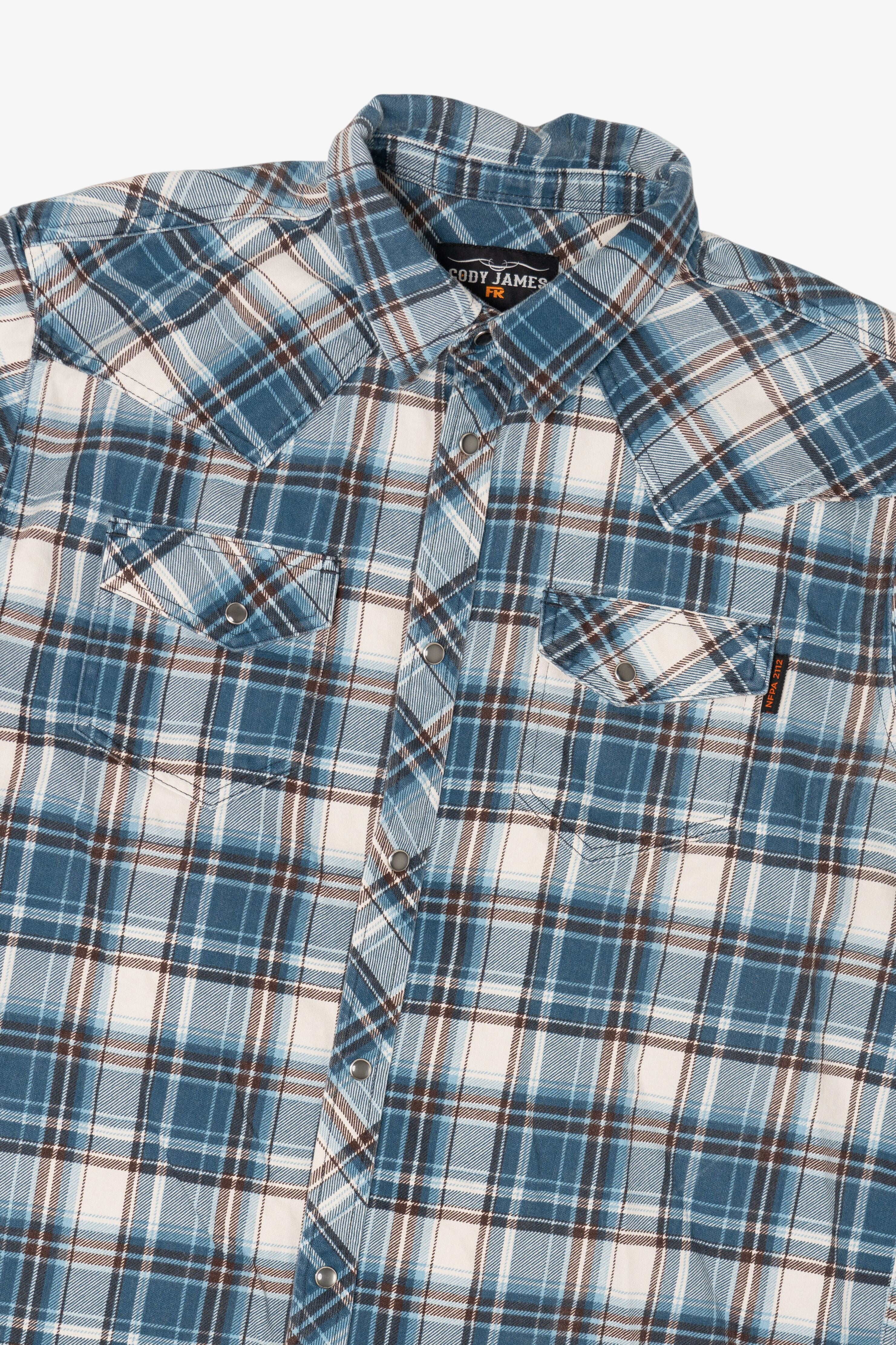 Blue Plaid Cody James Flame Resistant Button Up Shirt (2010s)