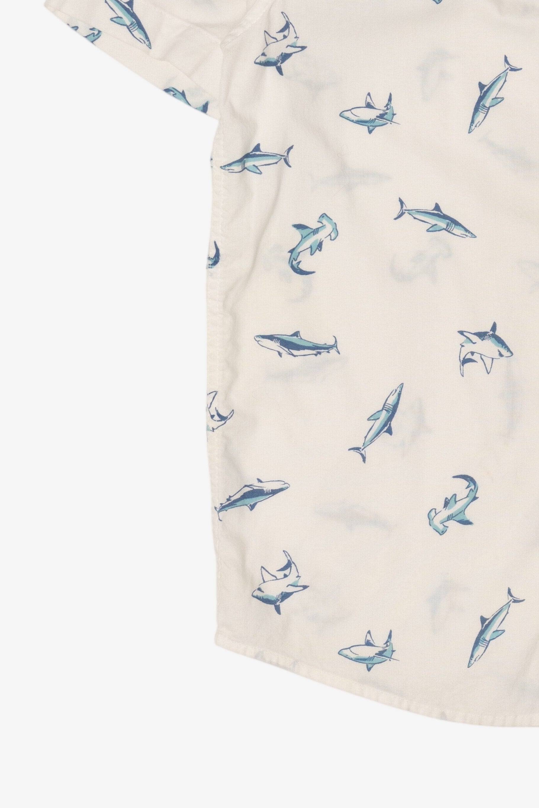 White Sonoma Shark Pattern Button Up Shirt (2010s)