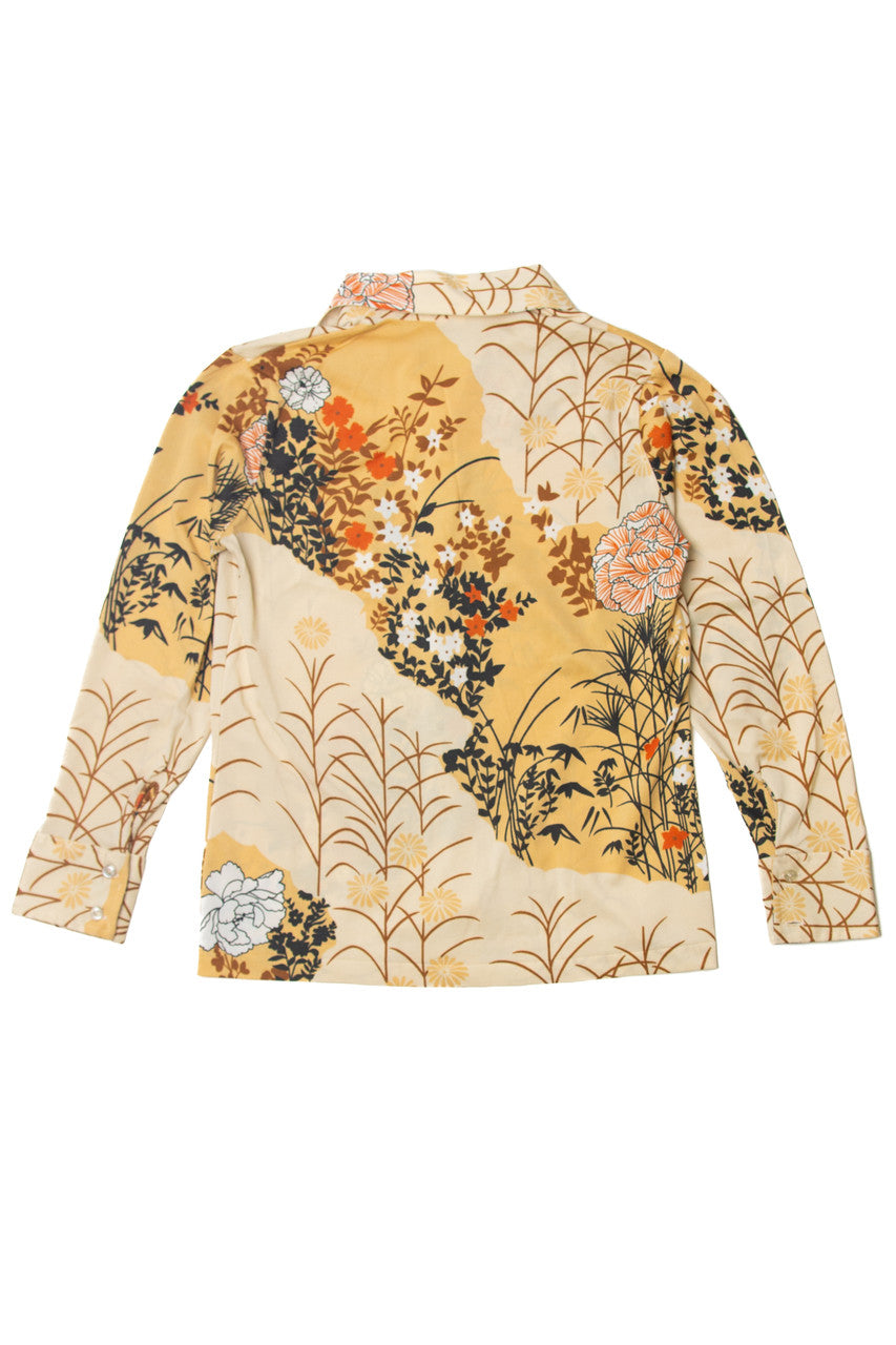 Vintage Patterned Button Up Shirt