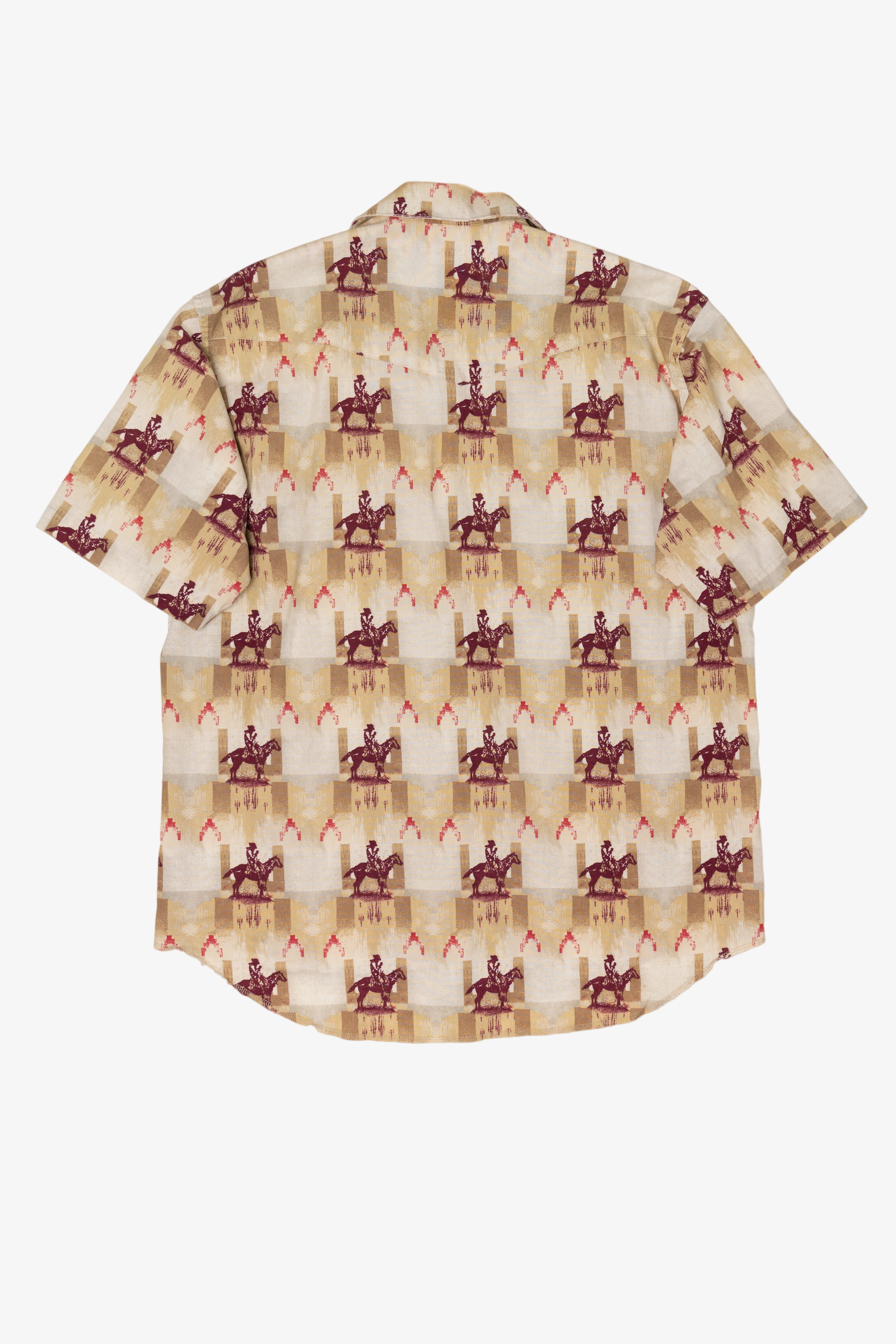 Vintage Beige Wrangler Western Button Up Shirt (1990s)