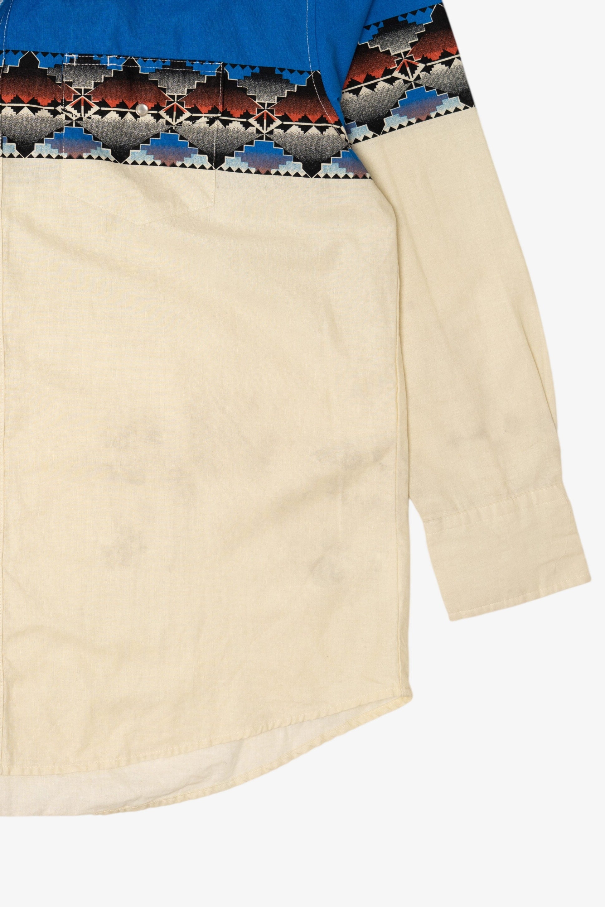 Vintage Blue Wrangler Western Button Up Shirt (1990s)