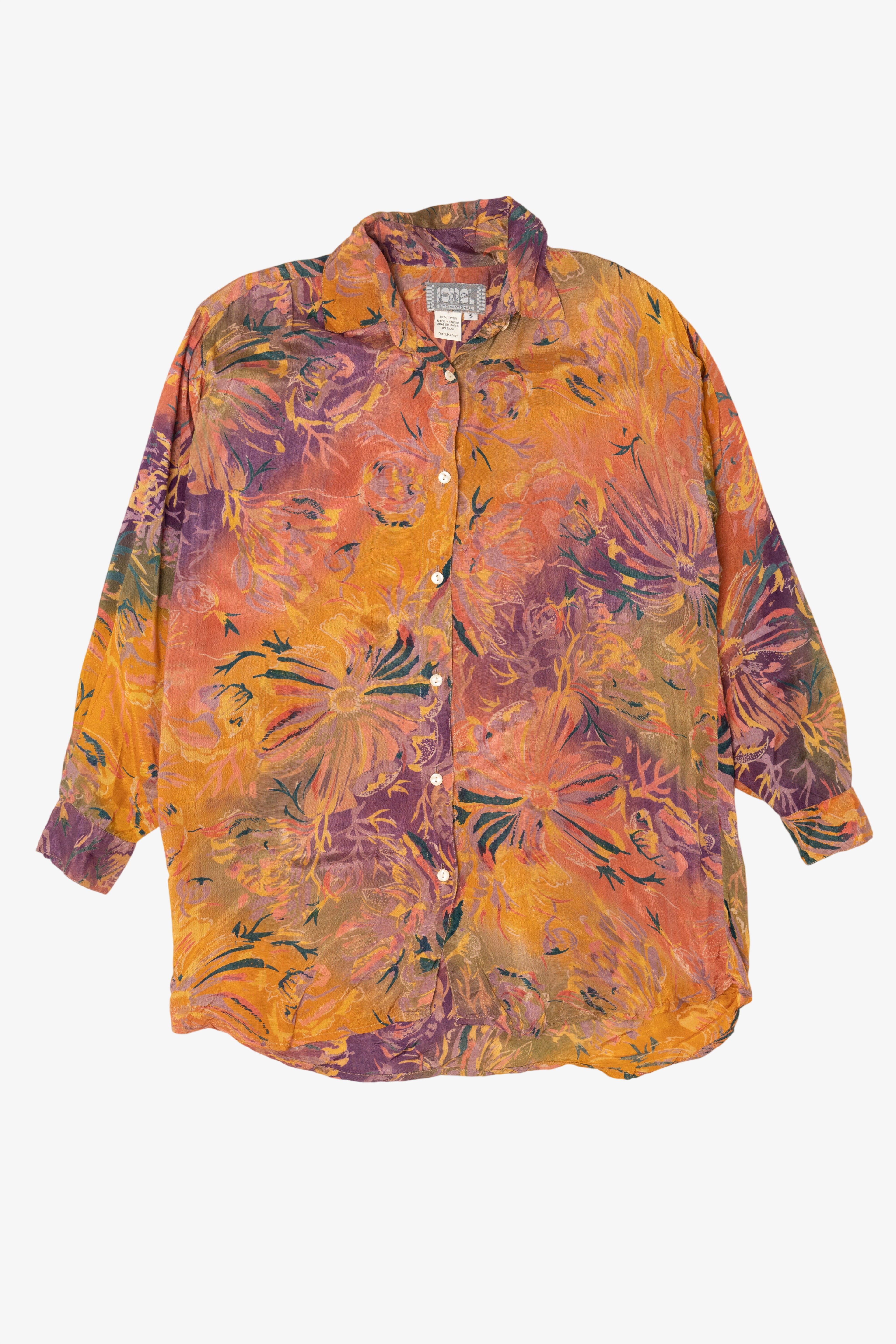Vintage Orange And Purple Sorrel Button Up Shirt (1980s)