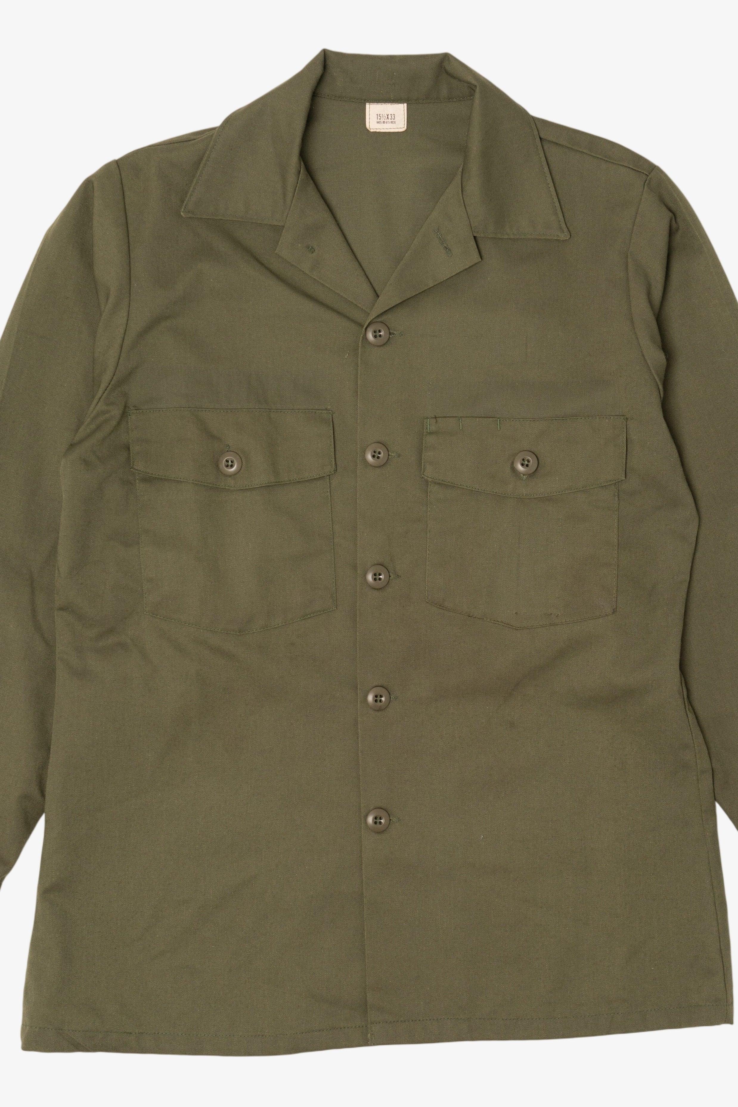 Vintage Army Green US Military Button Up Shirt (1980s)