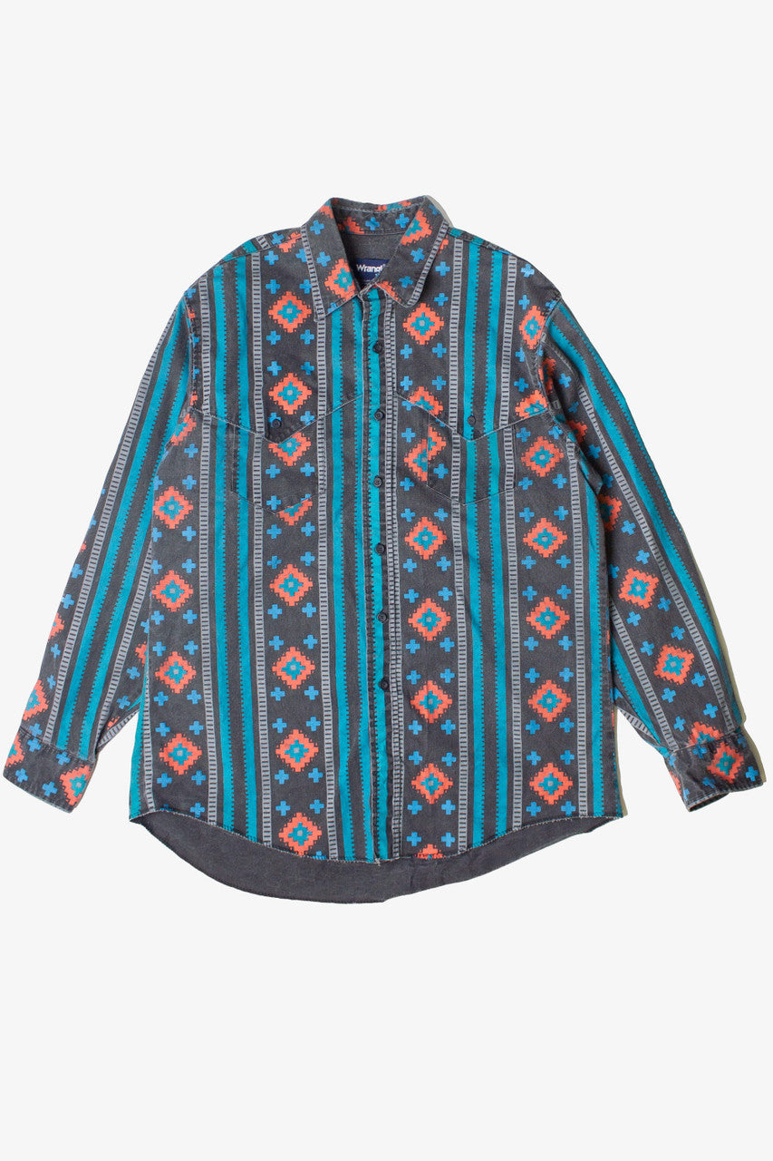 Vintage Denim Western Wrangler Button Up Shirt (1990s)