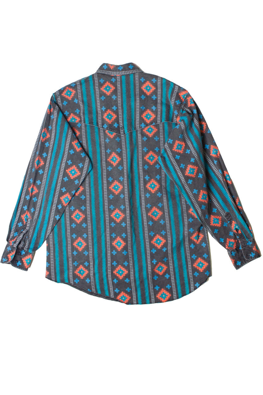Vintage Denim Western Wrangler Button Up Shirt (1990s)