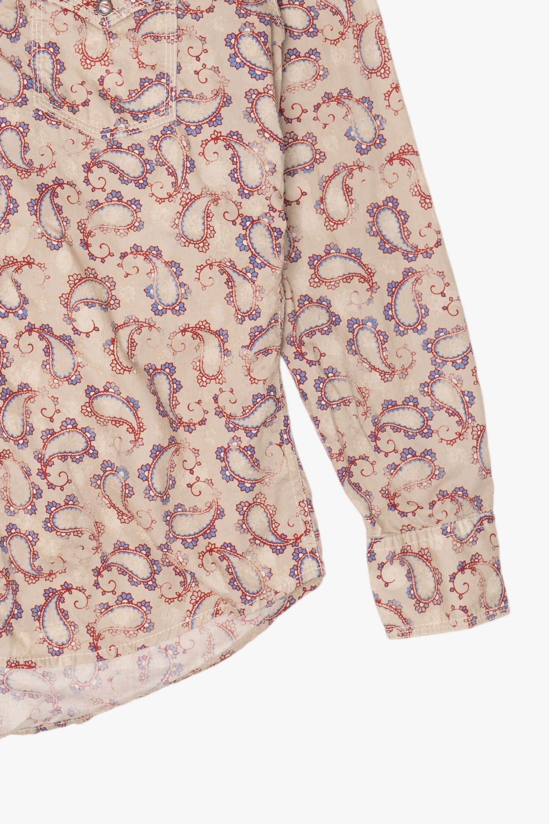 Beige Paisley Pattern Wrangler Button Up Shirt (2010s)