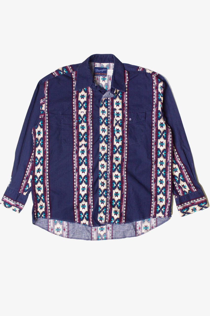 Vintage Southwestern Print Western Wrangler Button Up Shirt (1990s)