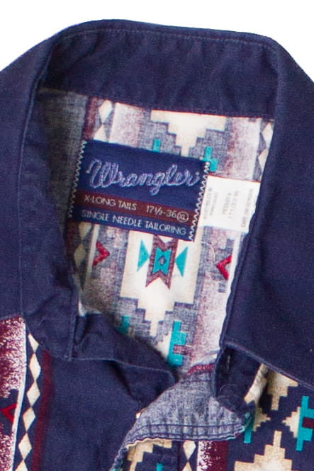 Vintage Southwestern Print Western Wrangler Button Up Shirt (1990s)