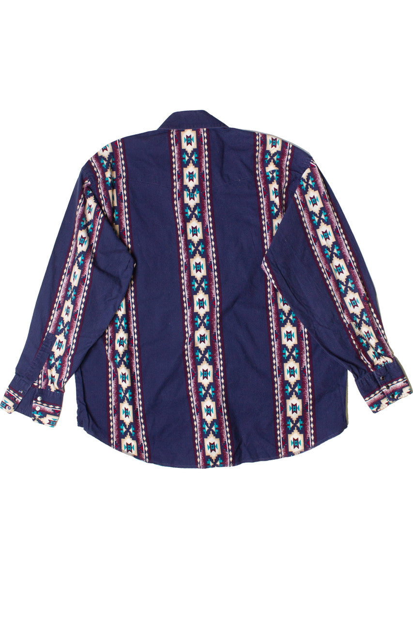 Vintage Southwestern Print Western Wrangler Button Up Shirt (1990s)