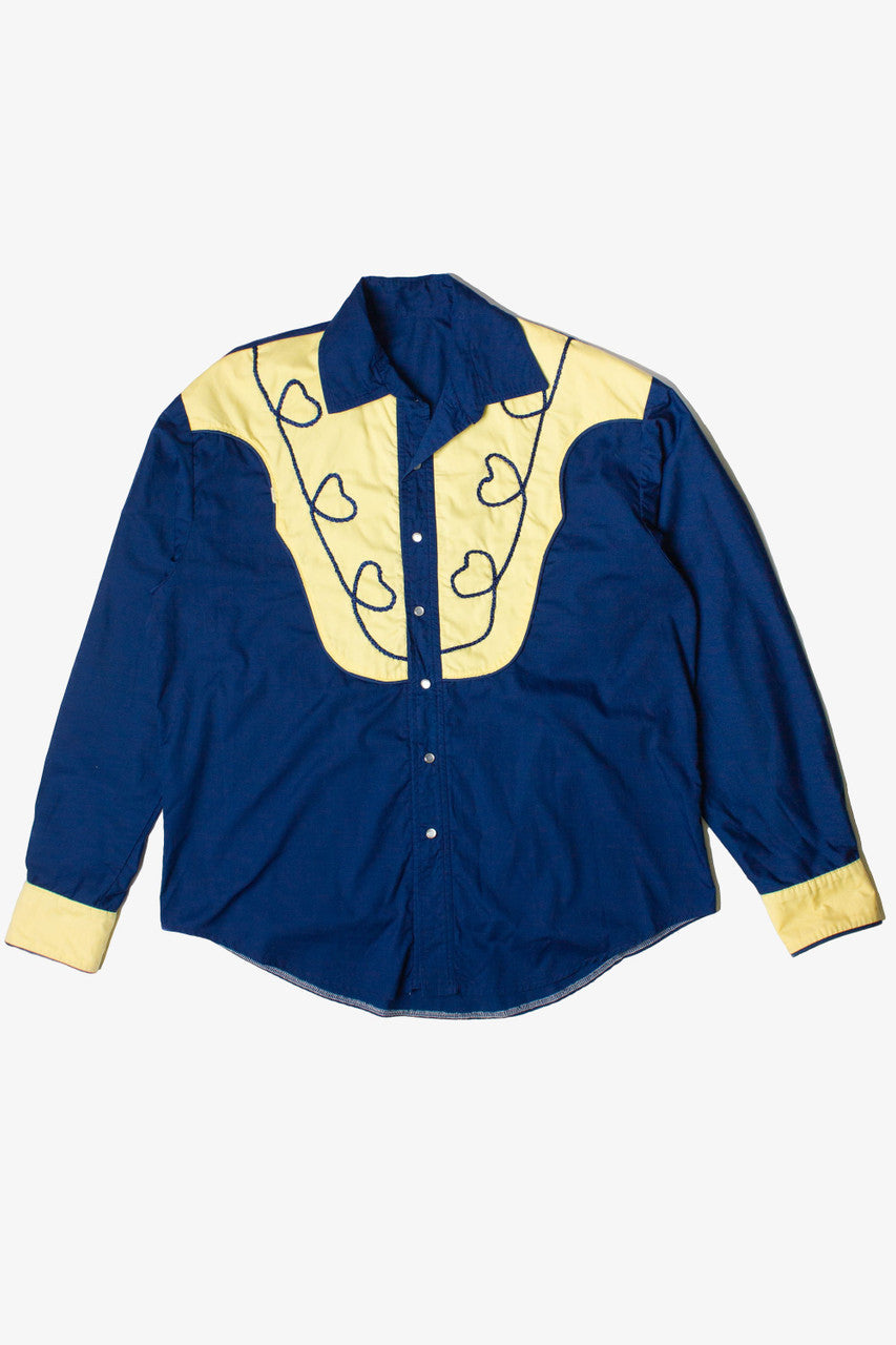 Vintage Handmade Rodeo Western Snap Front Button Up Shirt (1980s)