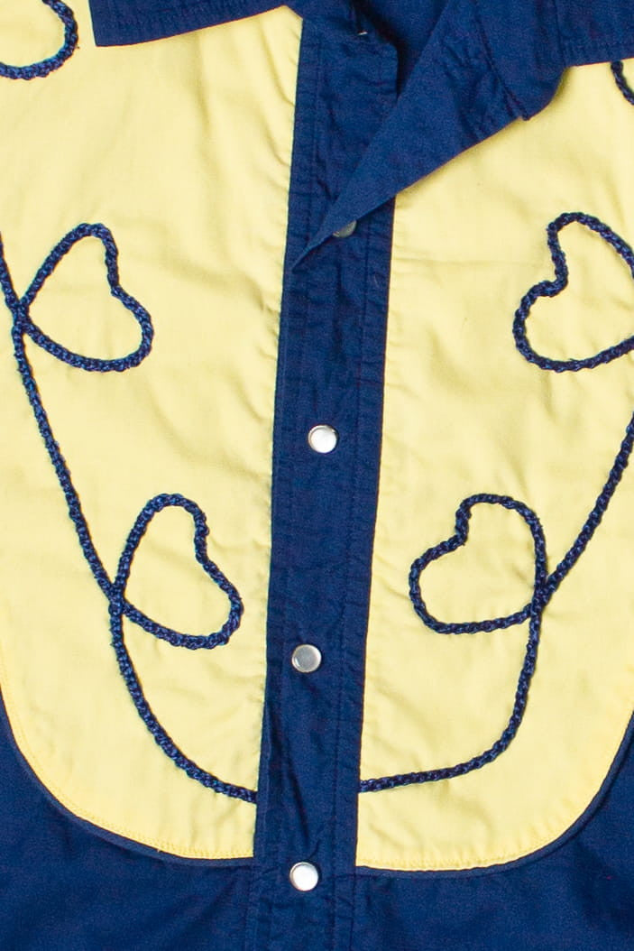 Vintage Handmade Rodeo Western Snap Front Button Up Shirt (1980s)