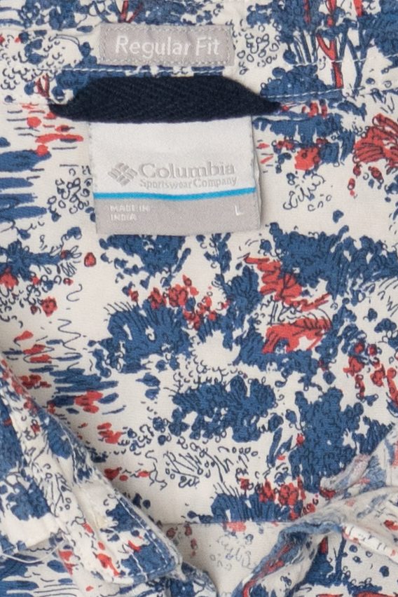 Lighthouse Sailboat Pattern Columbia Button Up Shirt (2010s)