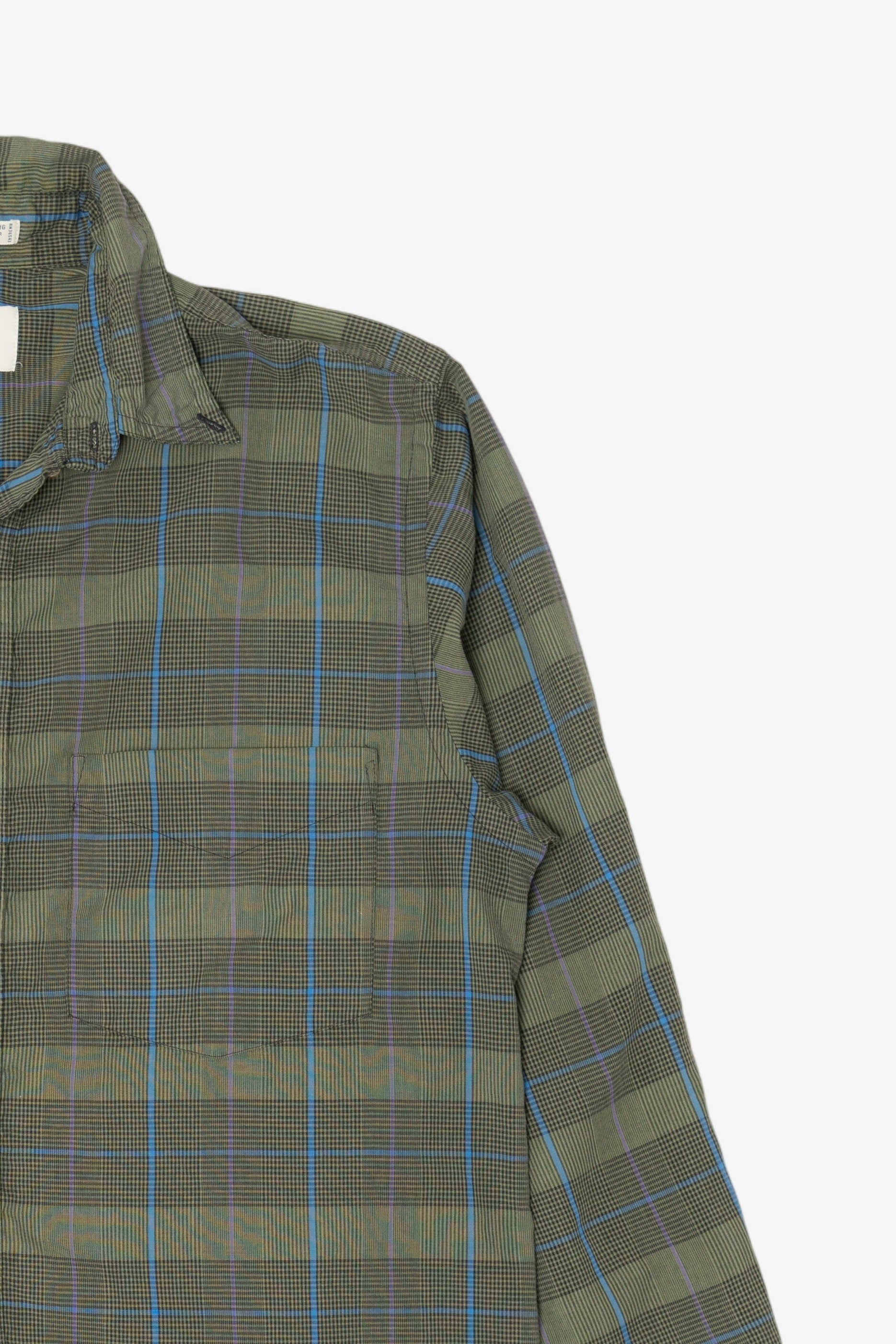 Vintage Green Plaid Van Heusen 417 Single Needle Tailoring Button Up Shirt (1990s)