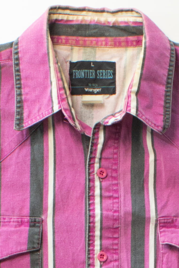 Vintage Purple Stripe Wrangler Button Up Shirt (1990s)