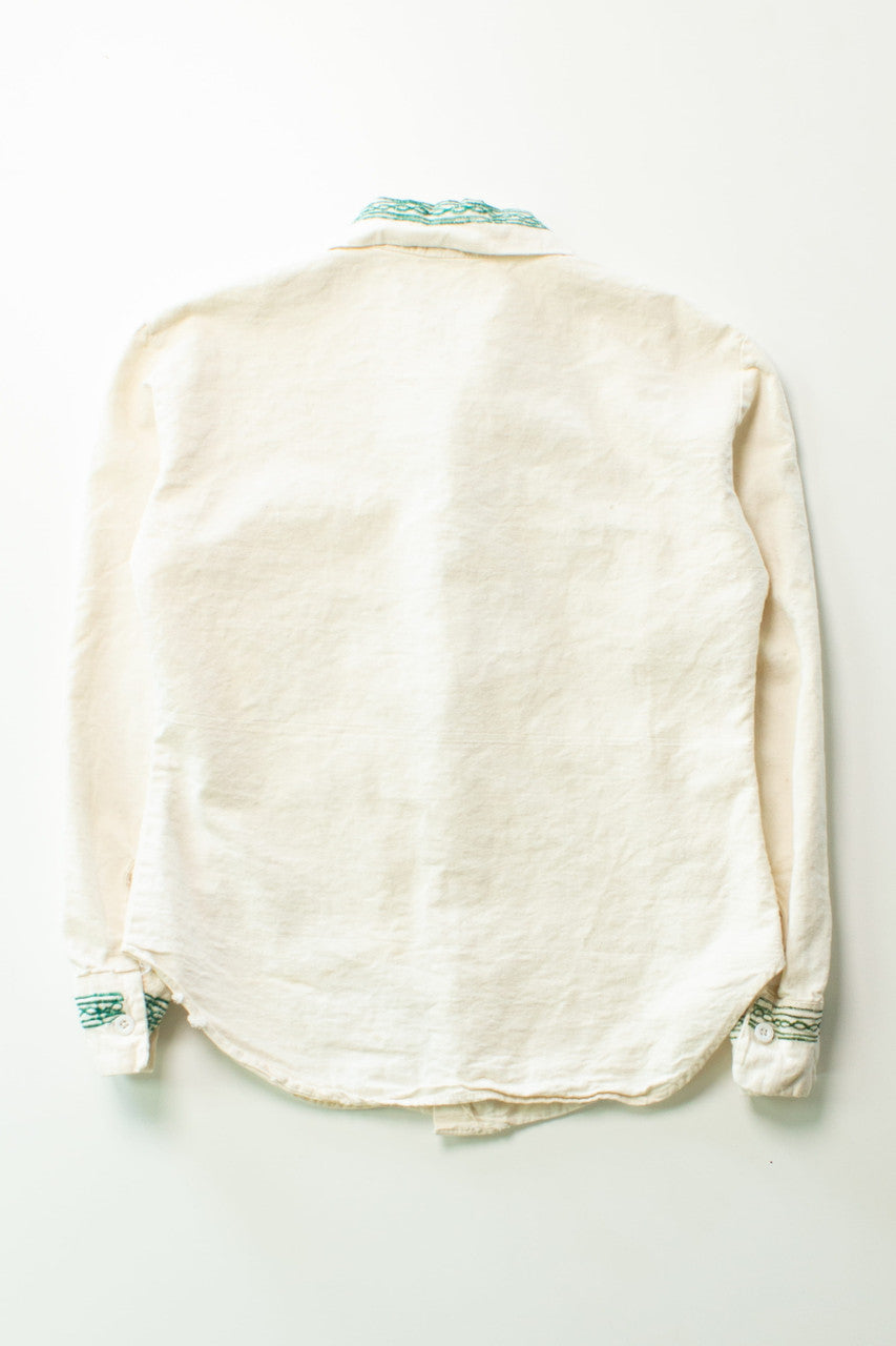 Vintage Indian Embroidered Button Up Shirt (1980s)