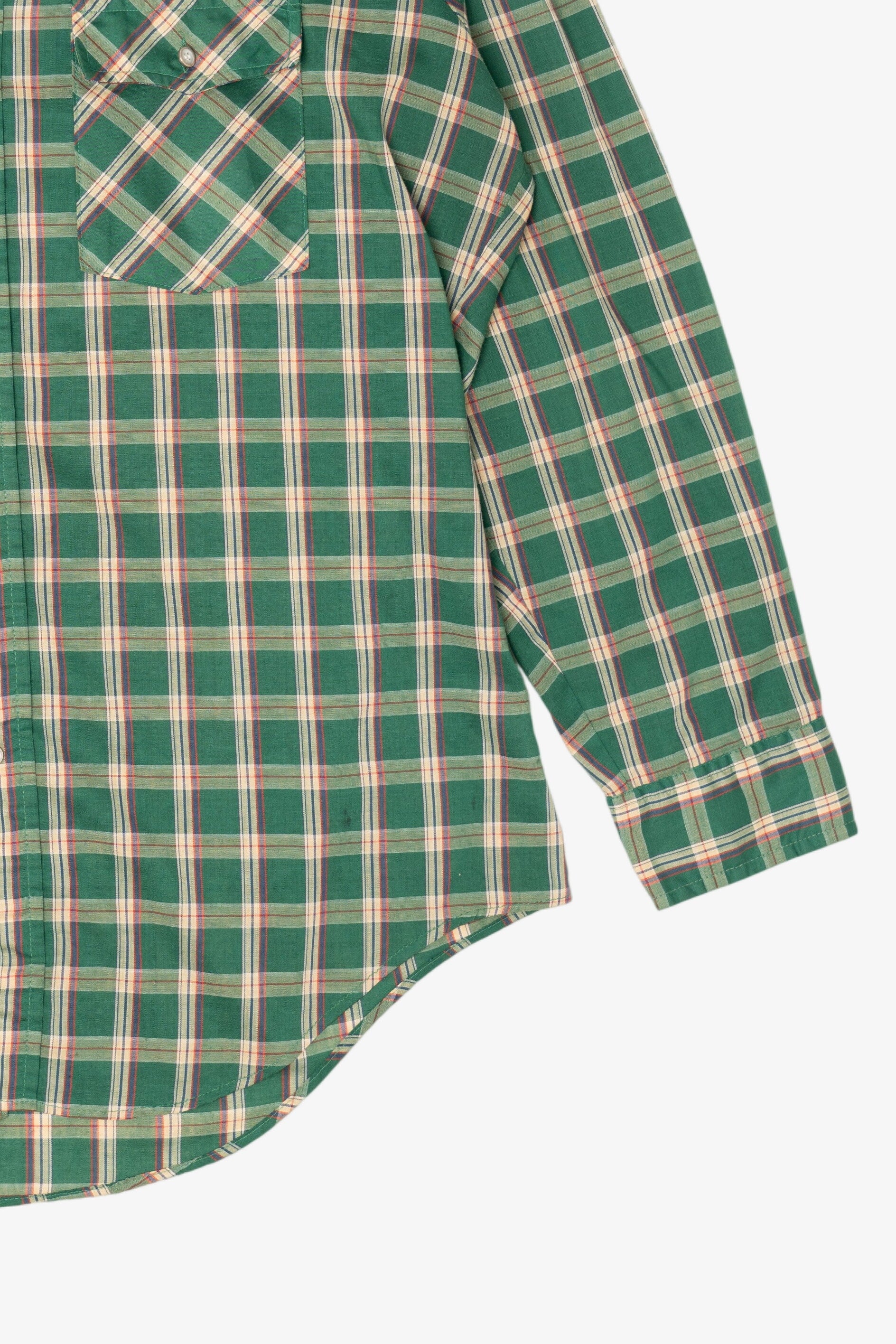 Vintage Green Plaid Towncraft Button Up Shirt (1960s)