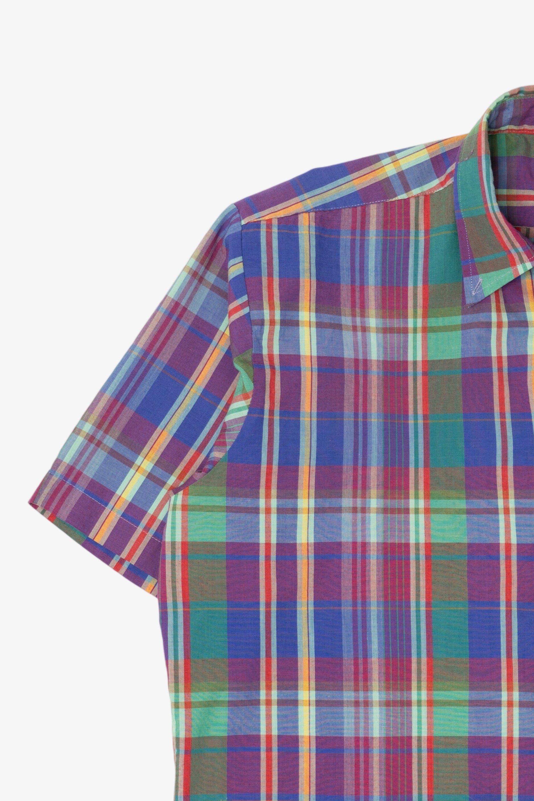 Vintage Royal Knight Colorful Plaid Button Up Shirt (1980s)