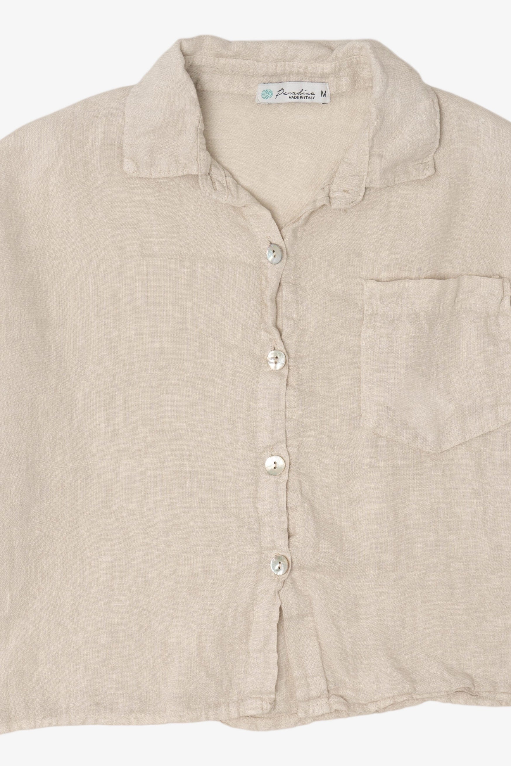 Vintage Paradise Linen Button Up Shirt (1990s)