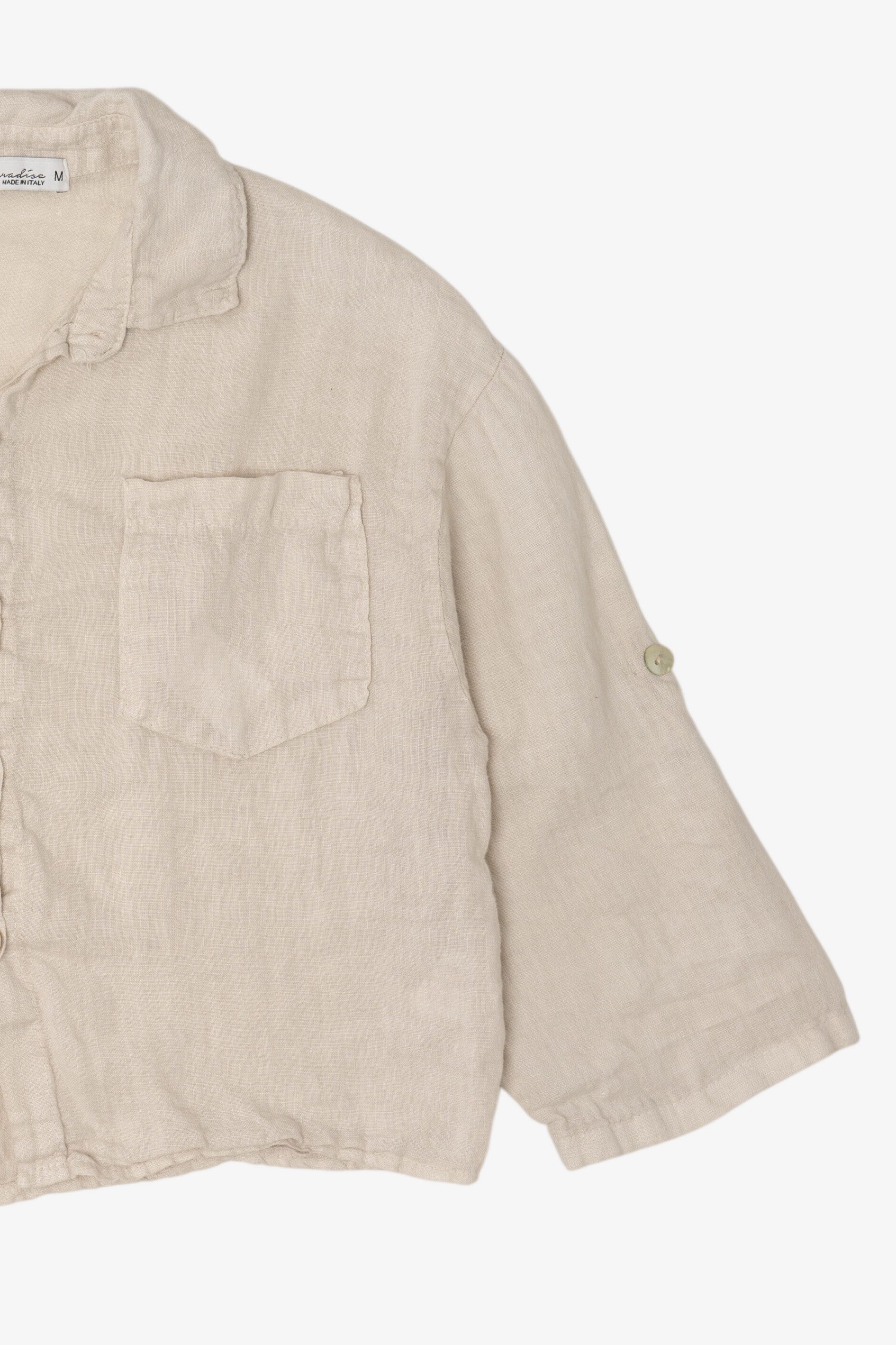 Vintage Paradise Linen Button Up Shirt (1990s)