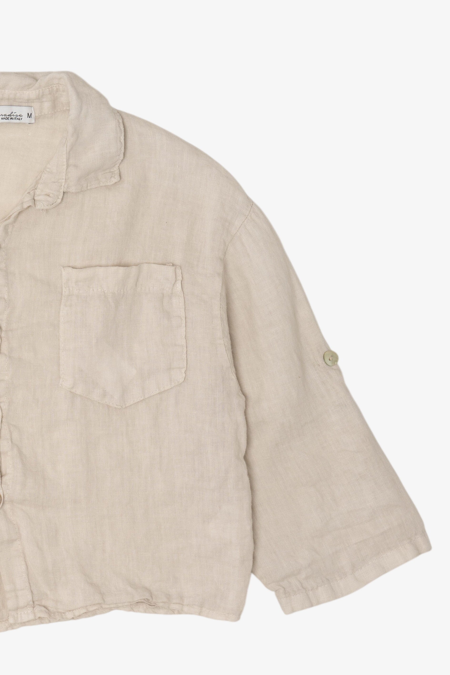 Vintage Paradise Linen Button Up Shirt (1990s)