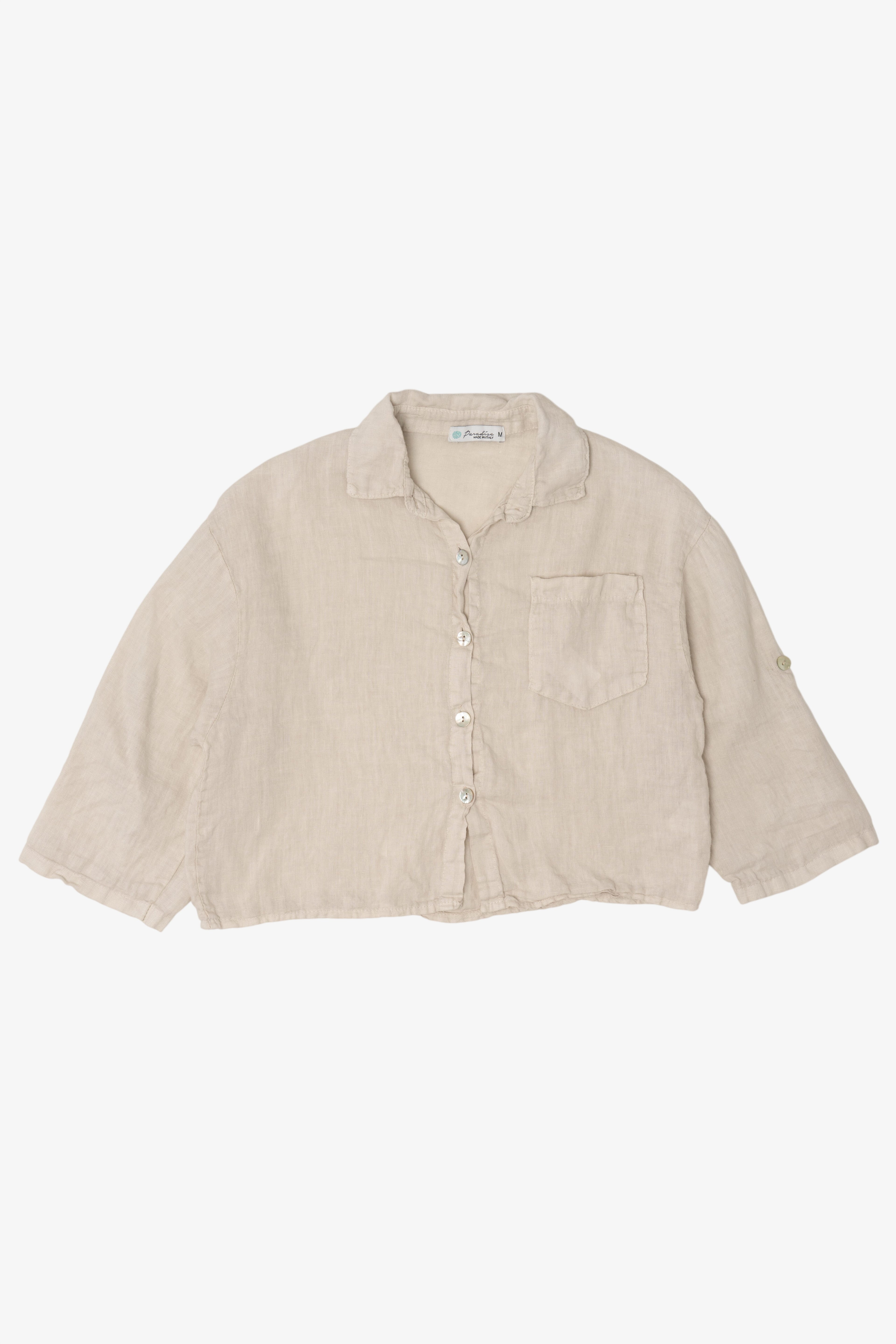 Vintage Paradise Linen Button Up Shirt (1990s)