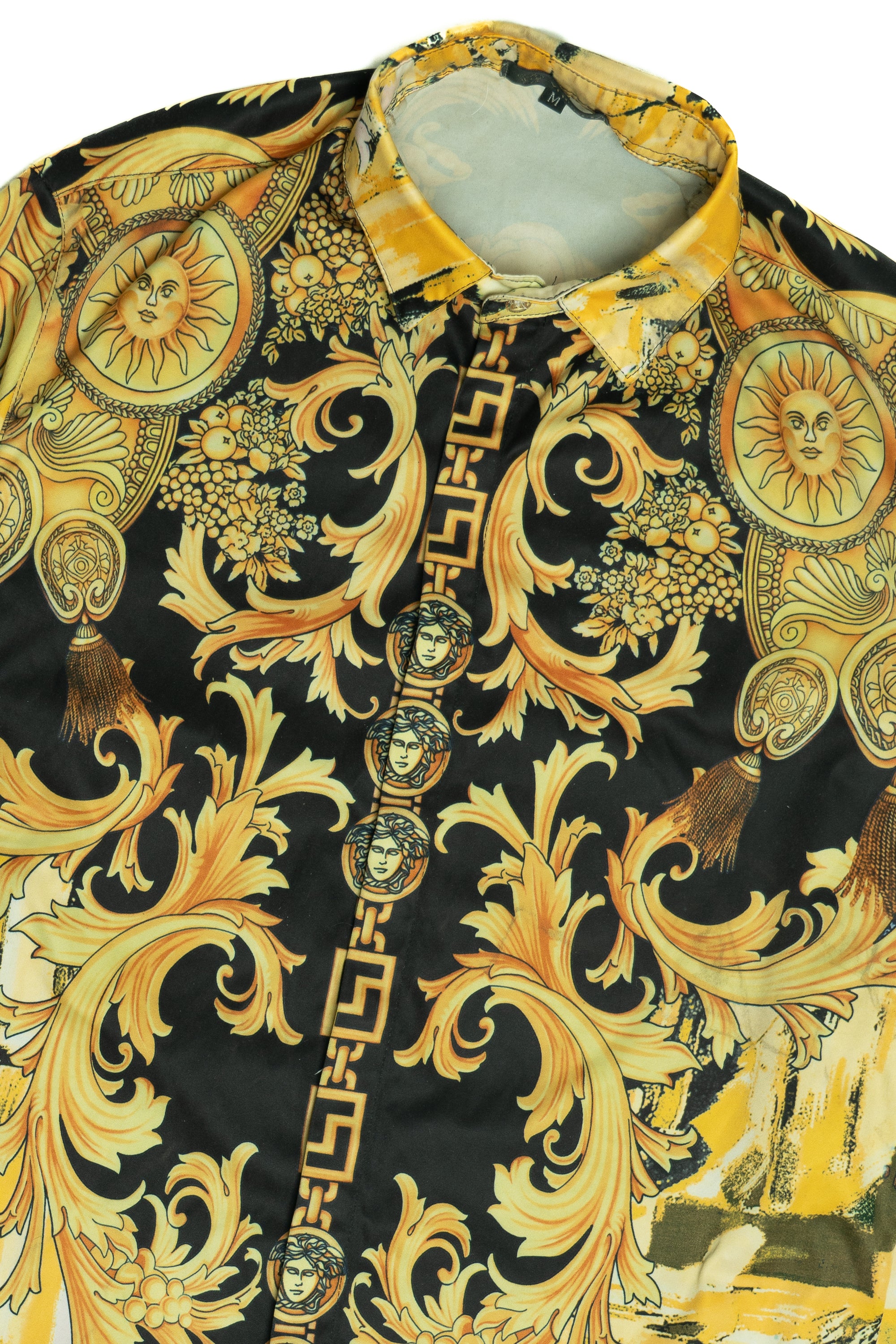 Vintage Versace Bootleg Medusa Print Button Up Shirt