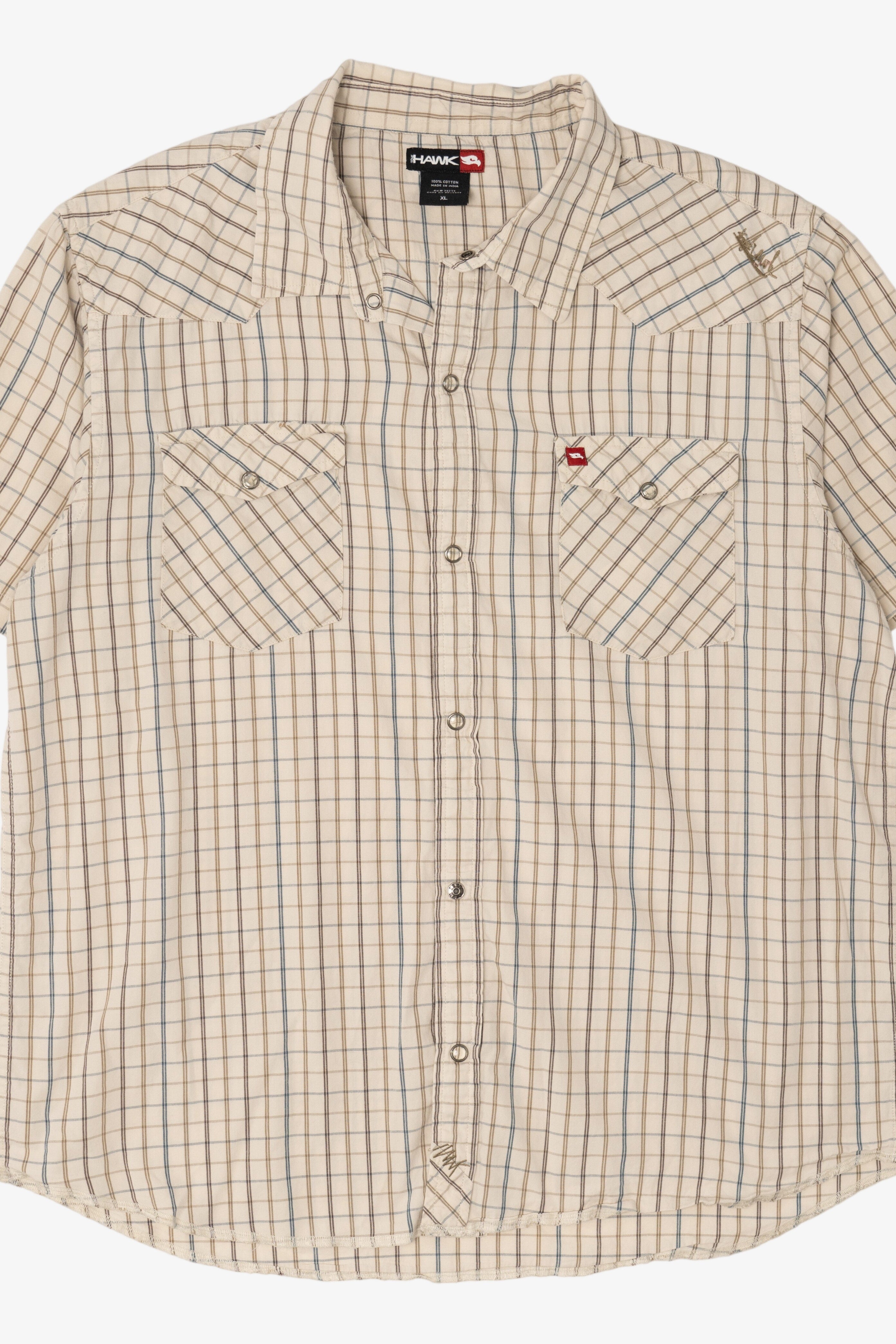 Beige Plaid Tony Hawk Button Up Shirt (2010s)