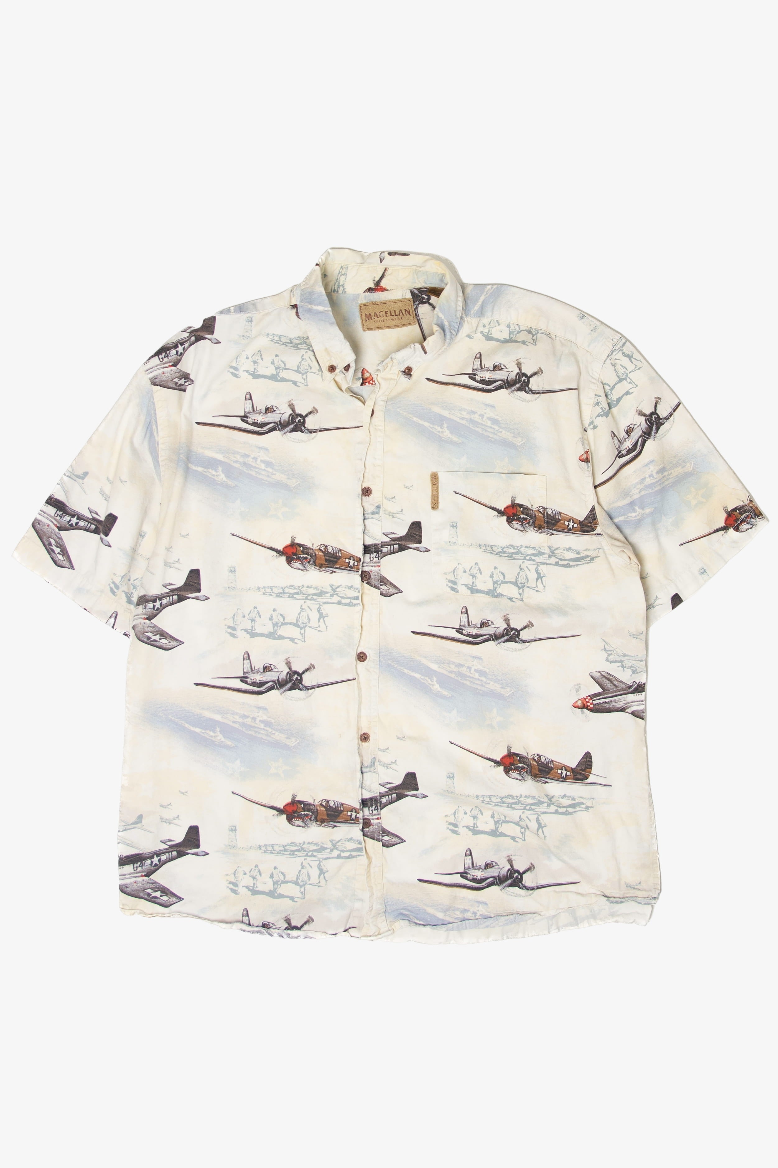 Vintage Magellan Planes Button Up Shirt (1990s)