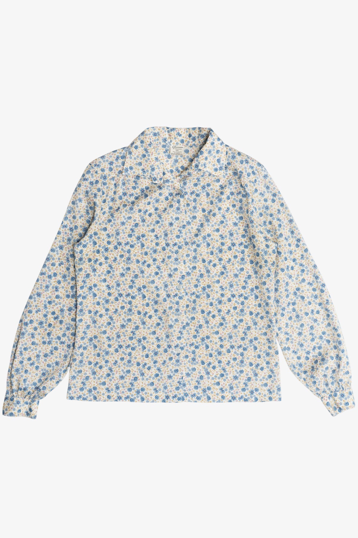 Vintage Floral Semi-Sheer Button Up Shirt (1990s)