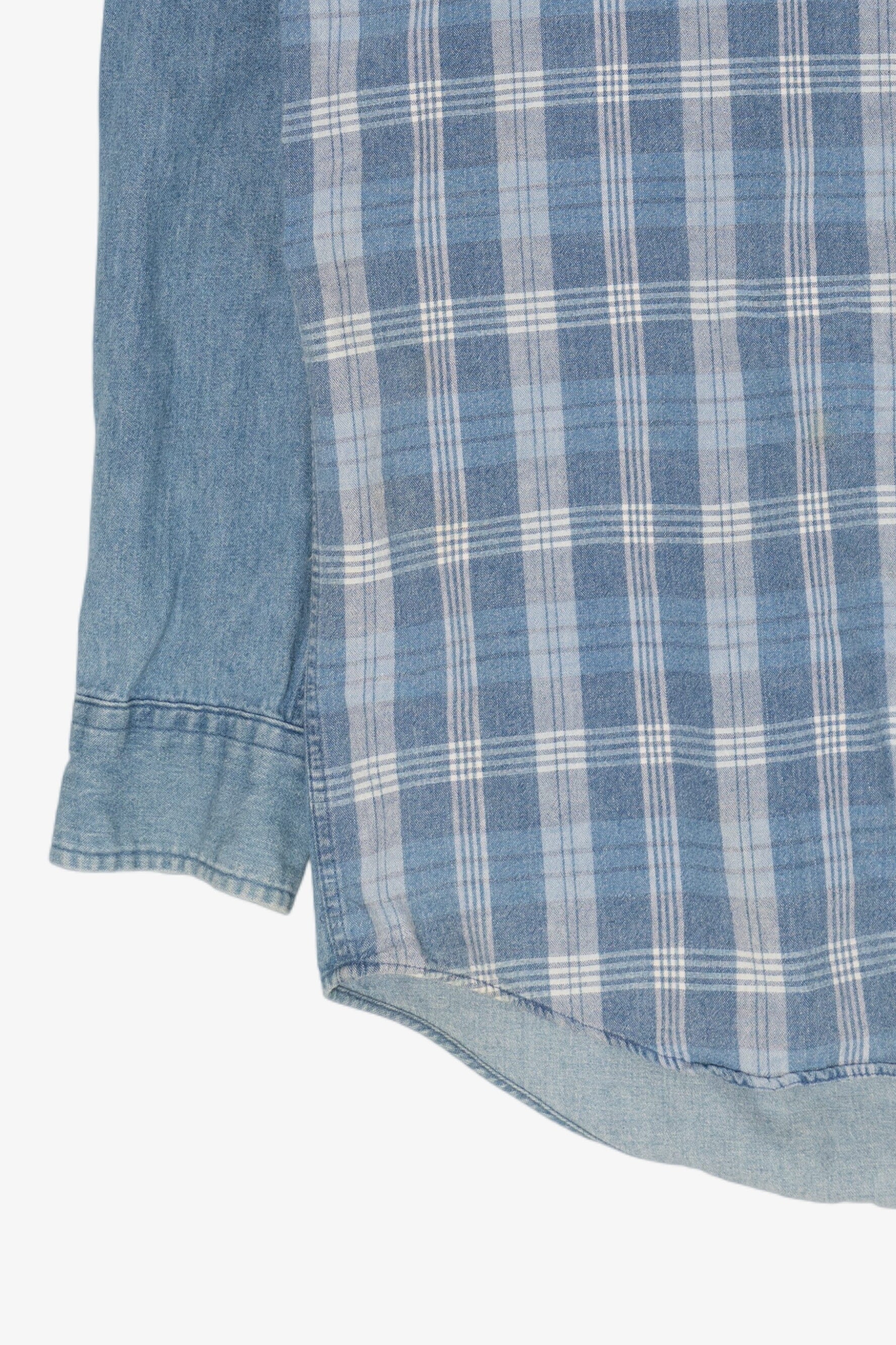 Vintage Gap Plaid Denim Button Up Shirt (1990s)