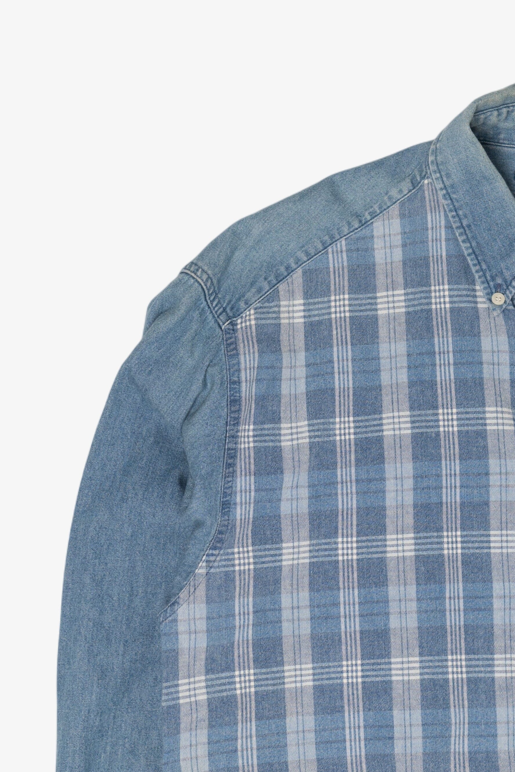 Vintage Gap Plaid Denim Button Up Shirt (1990s)