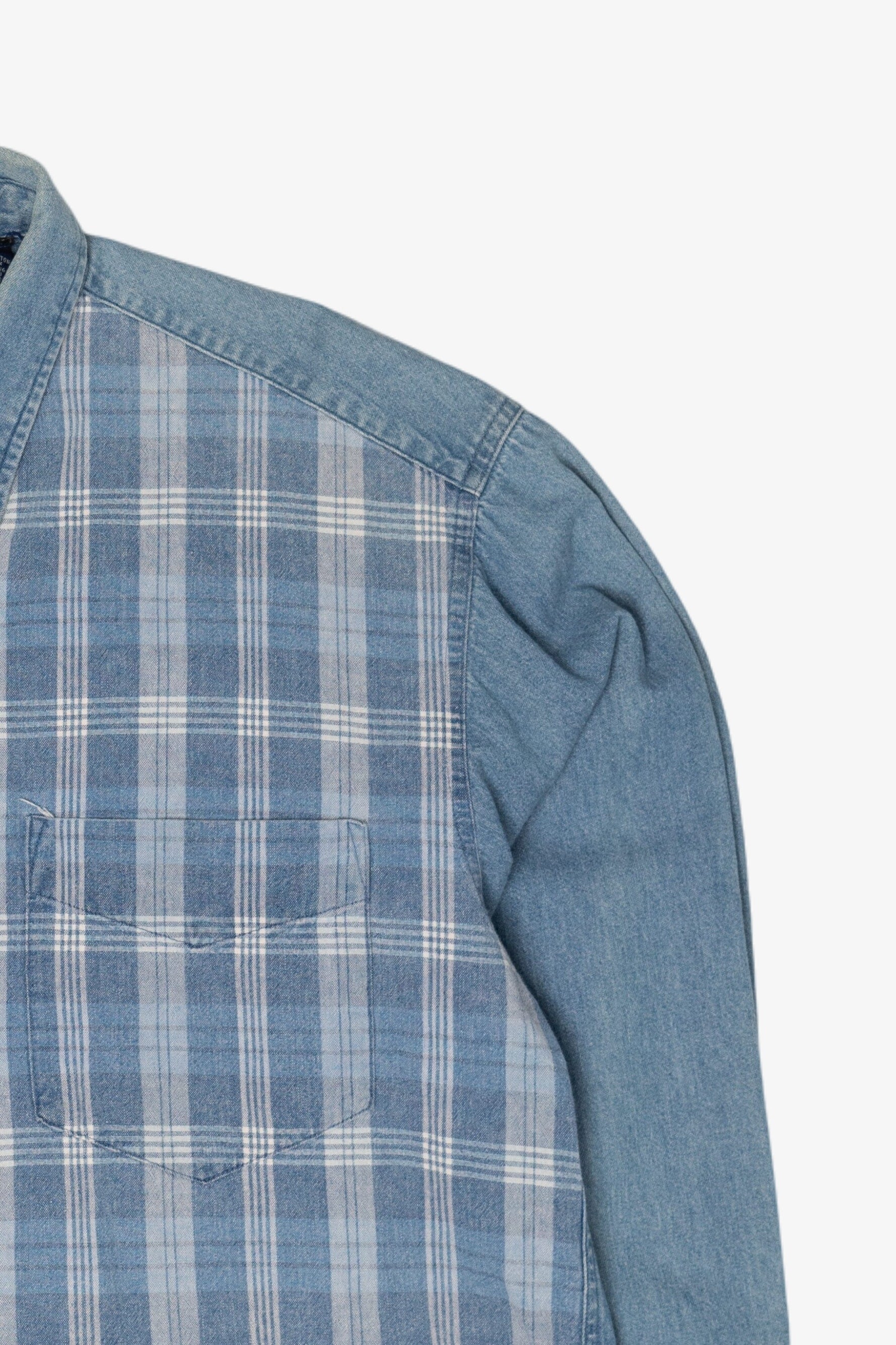 Vintage Gap Plaid Denim Button Up Shirt (1990s)