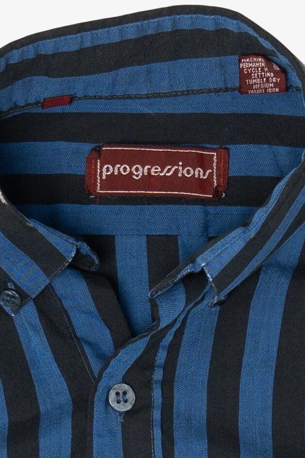 Vintage Striped Progressions Button Up Shirt (1990s)