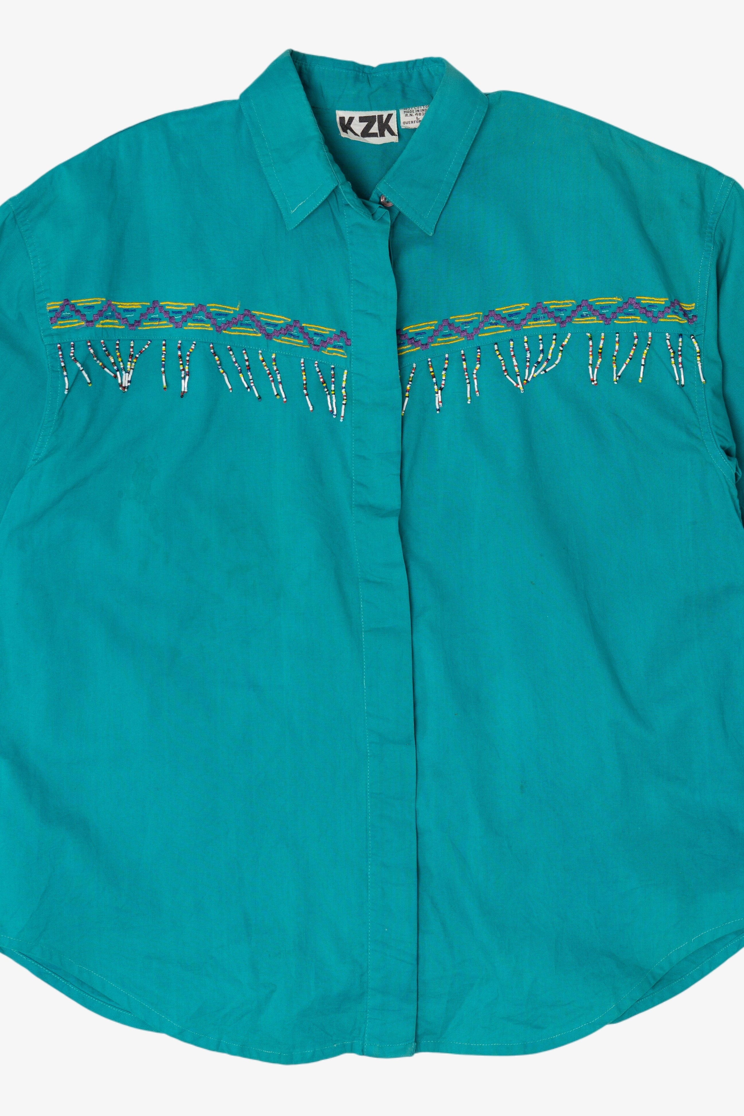 Vintage Beaded KZK Button Up Shirt (1990s)