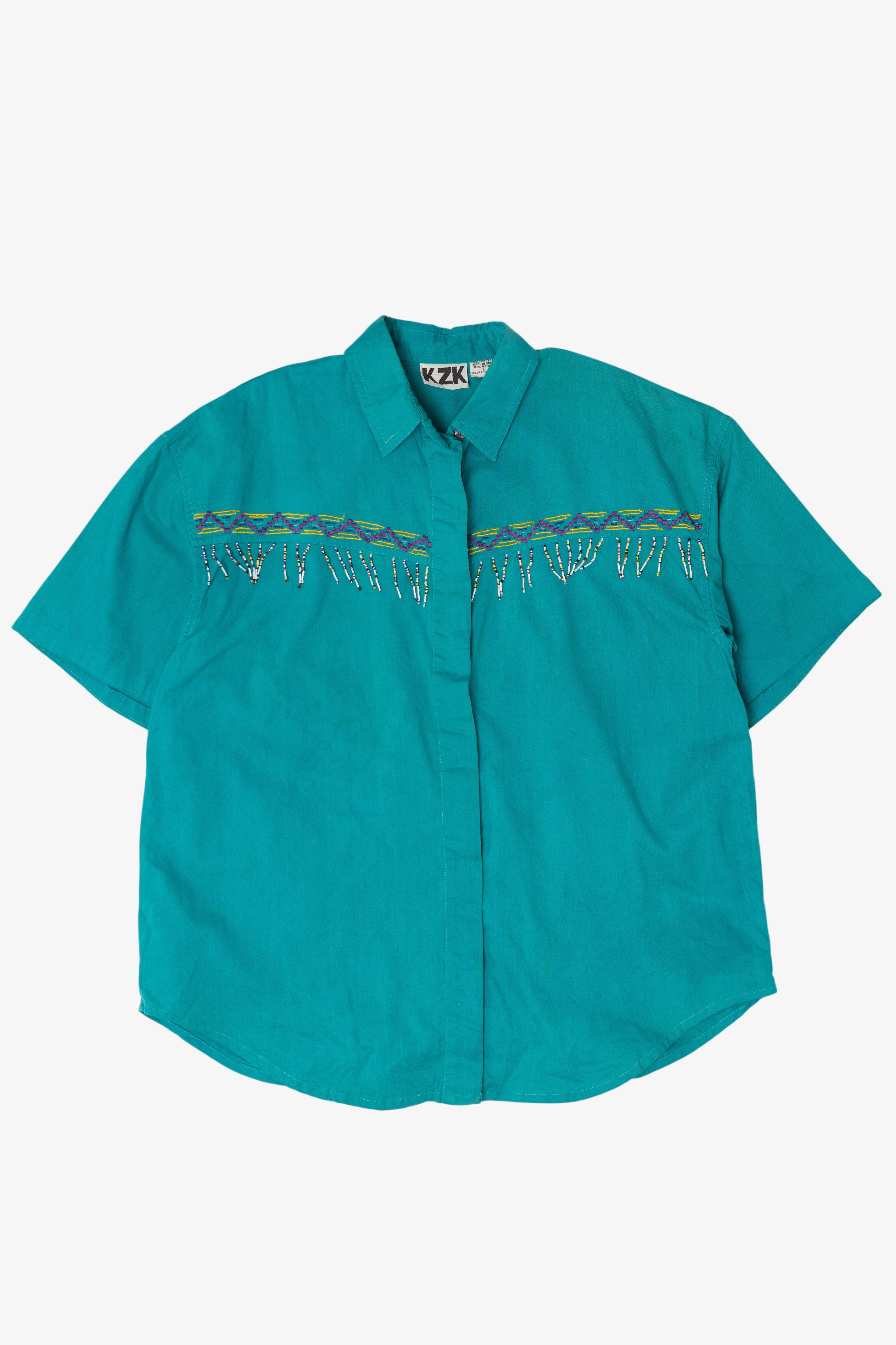 Vintage Beaded KZK Button Up Shirt (1990s)