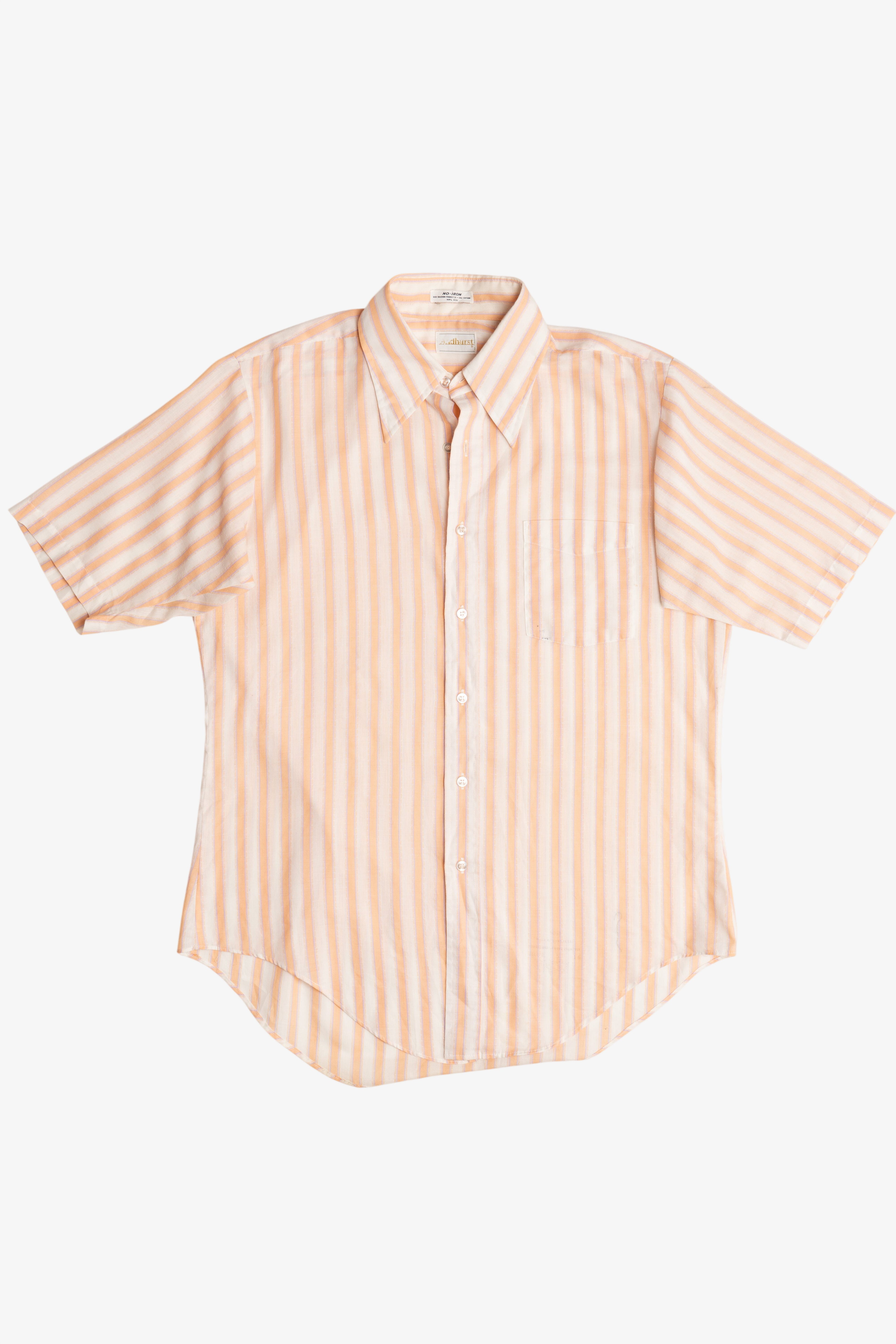Vintage Andhurst Peach Striped Button Up Top (1980s)