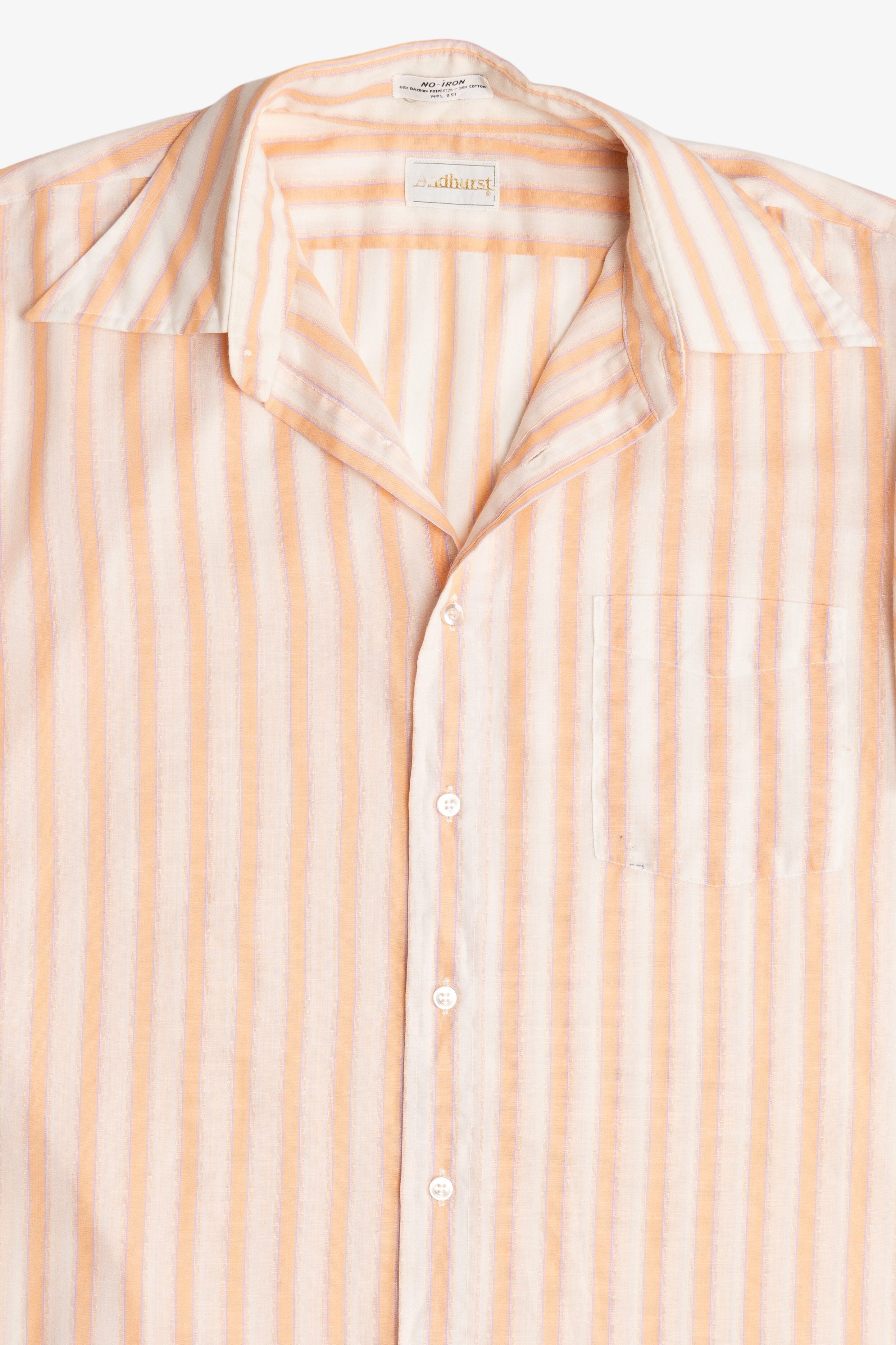 Vintage Andhurst Peach Striped Button Up Top (1980s)