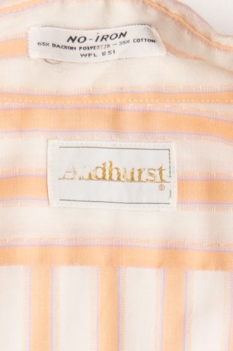 Vintage Andhurst Peach Striped Button Up Top (1980s)