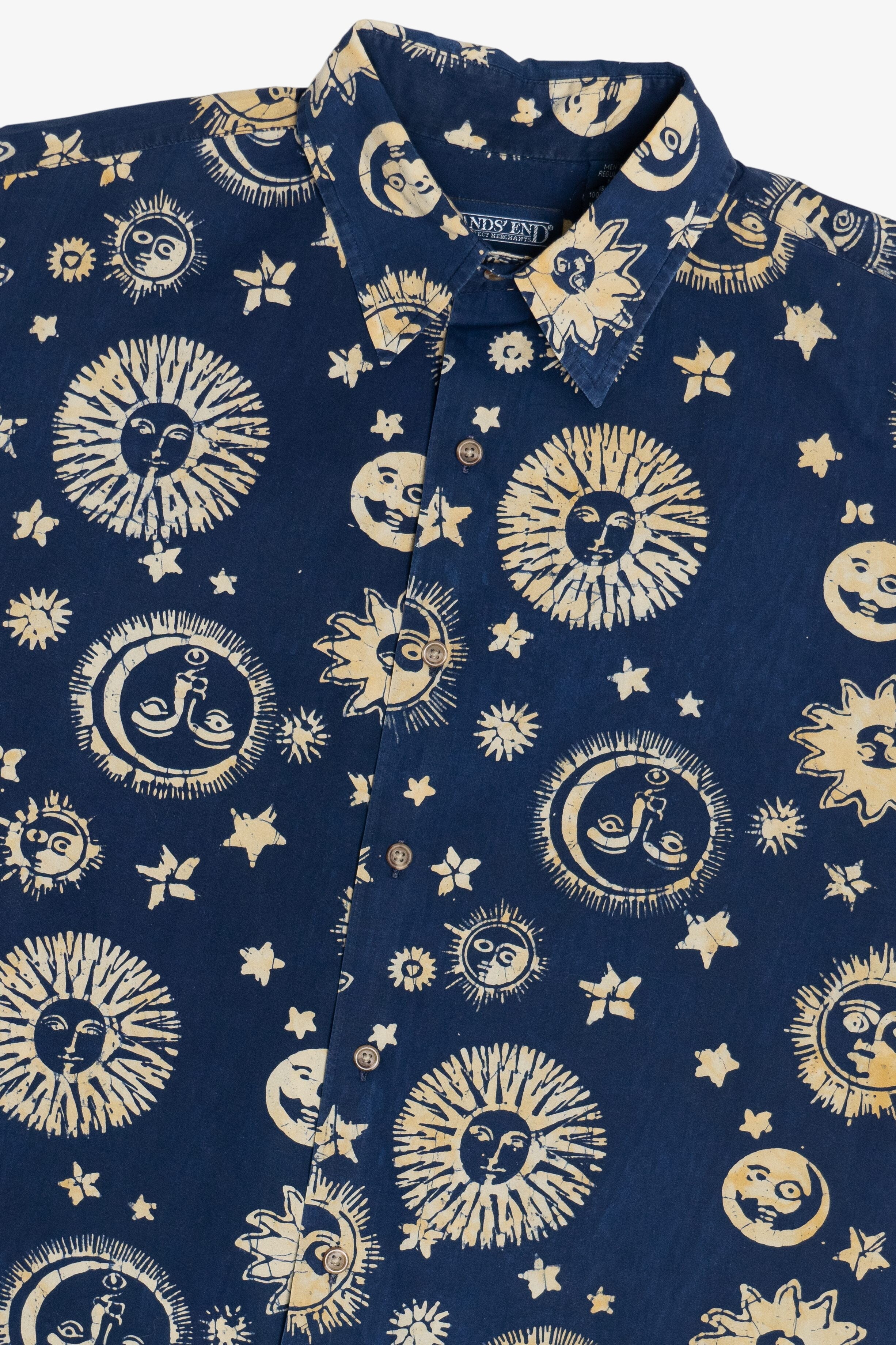 Vintage Celestial Sun & Moon Lands' End Button Up Shirt (1990s)