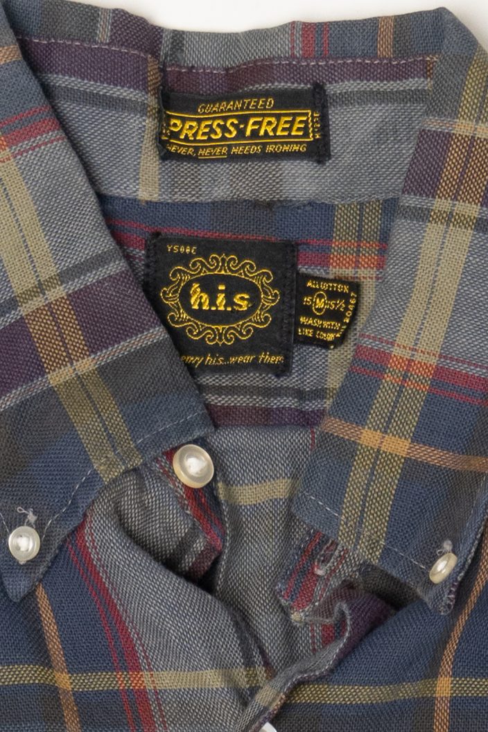 Vintage h.i.s Plaid Button Up Shirt (1990s)