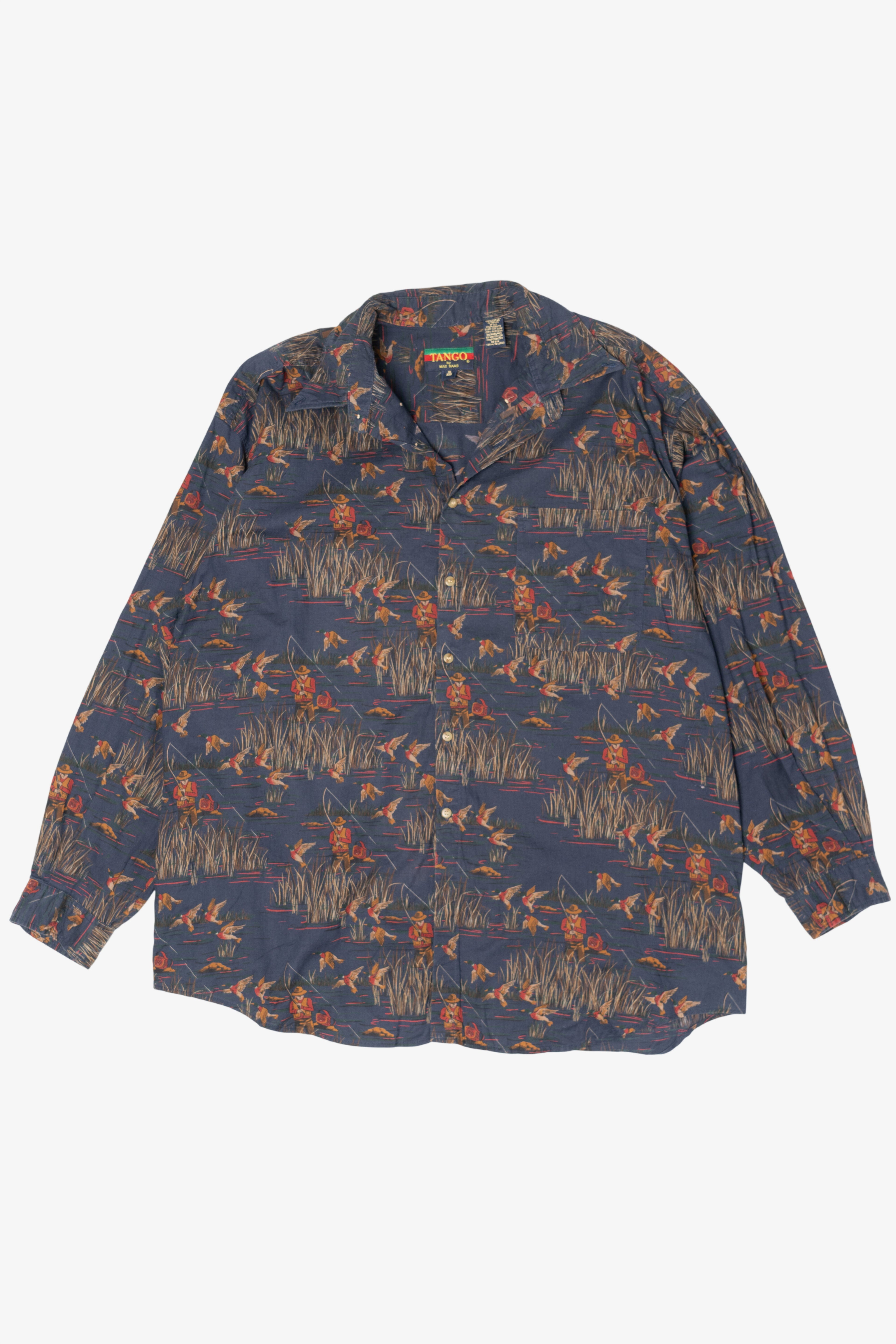 Vintage Ducks And Fisherman Button Up Shirt (1990s)