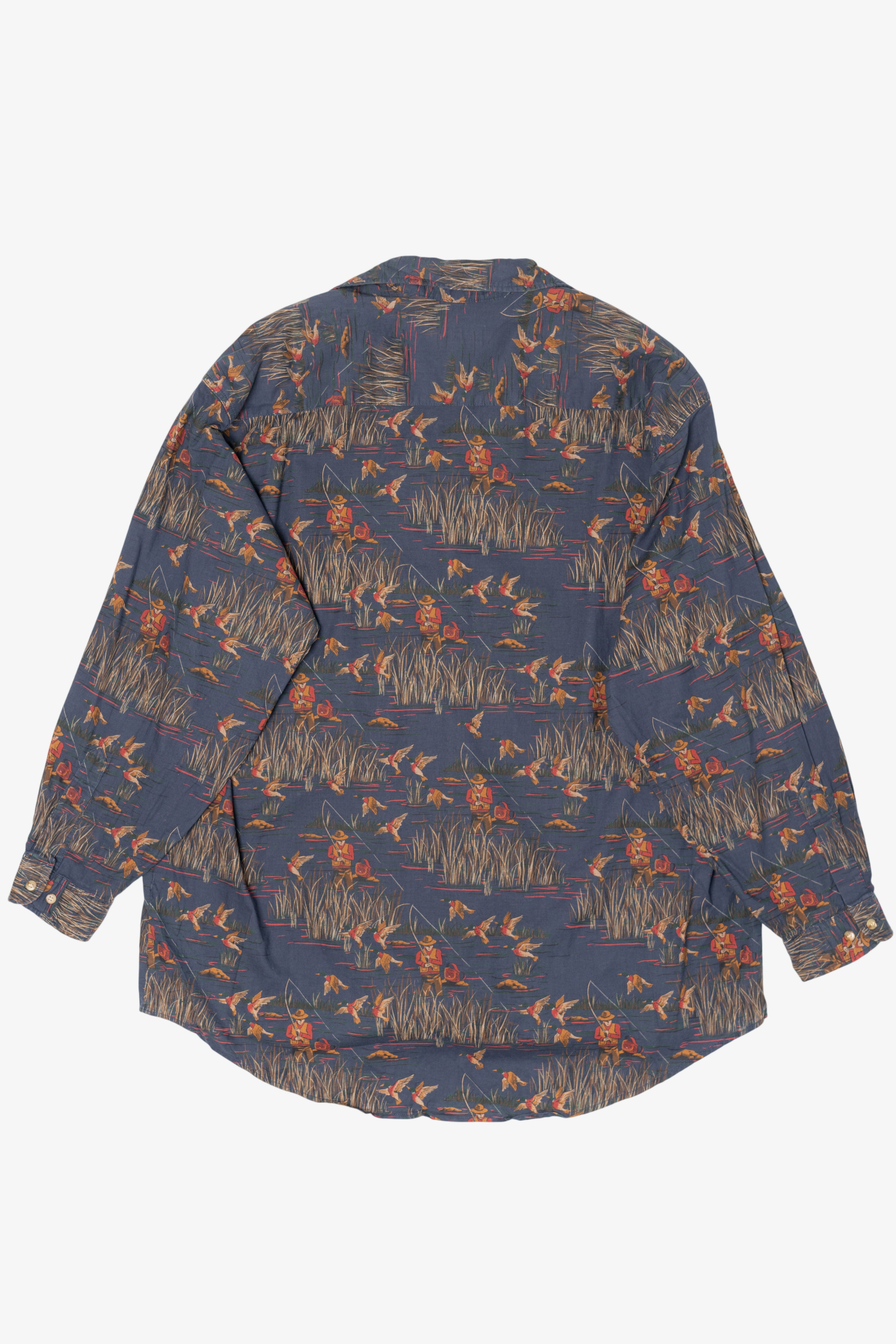 Vintage Ducks And Fisherman Button Up Shirt (1990s)