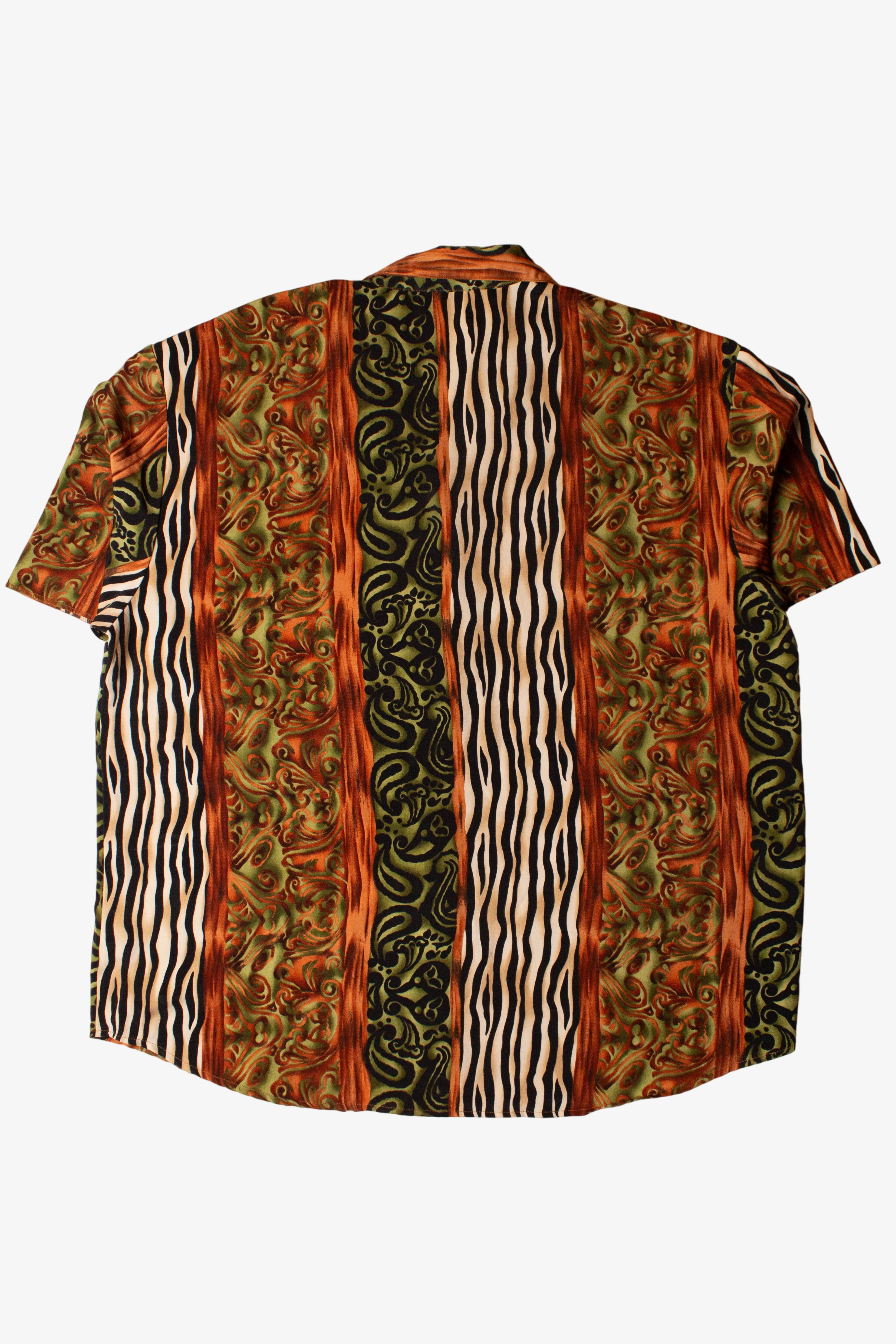 Vintage Zebra Florals Button Up Shirt (1990s)