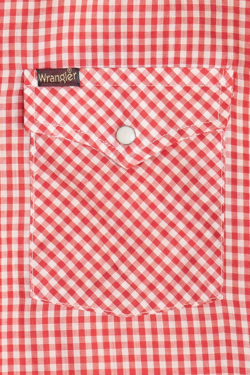 Vintage Wrangler Gingham Western Pearl Snap Button Up Shirt (1980s)