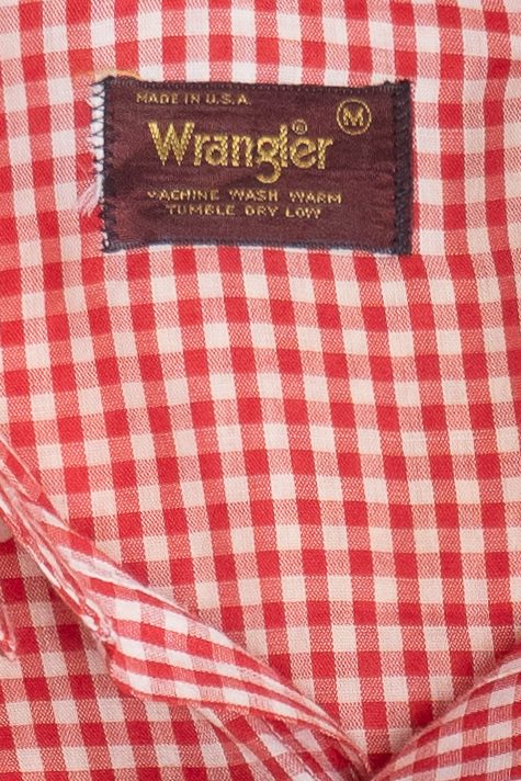 Vintage Wrangler Gingham Western Pearl Snap Button Up Shirt (1980s)